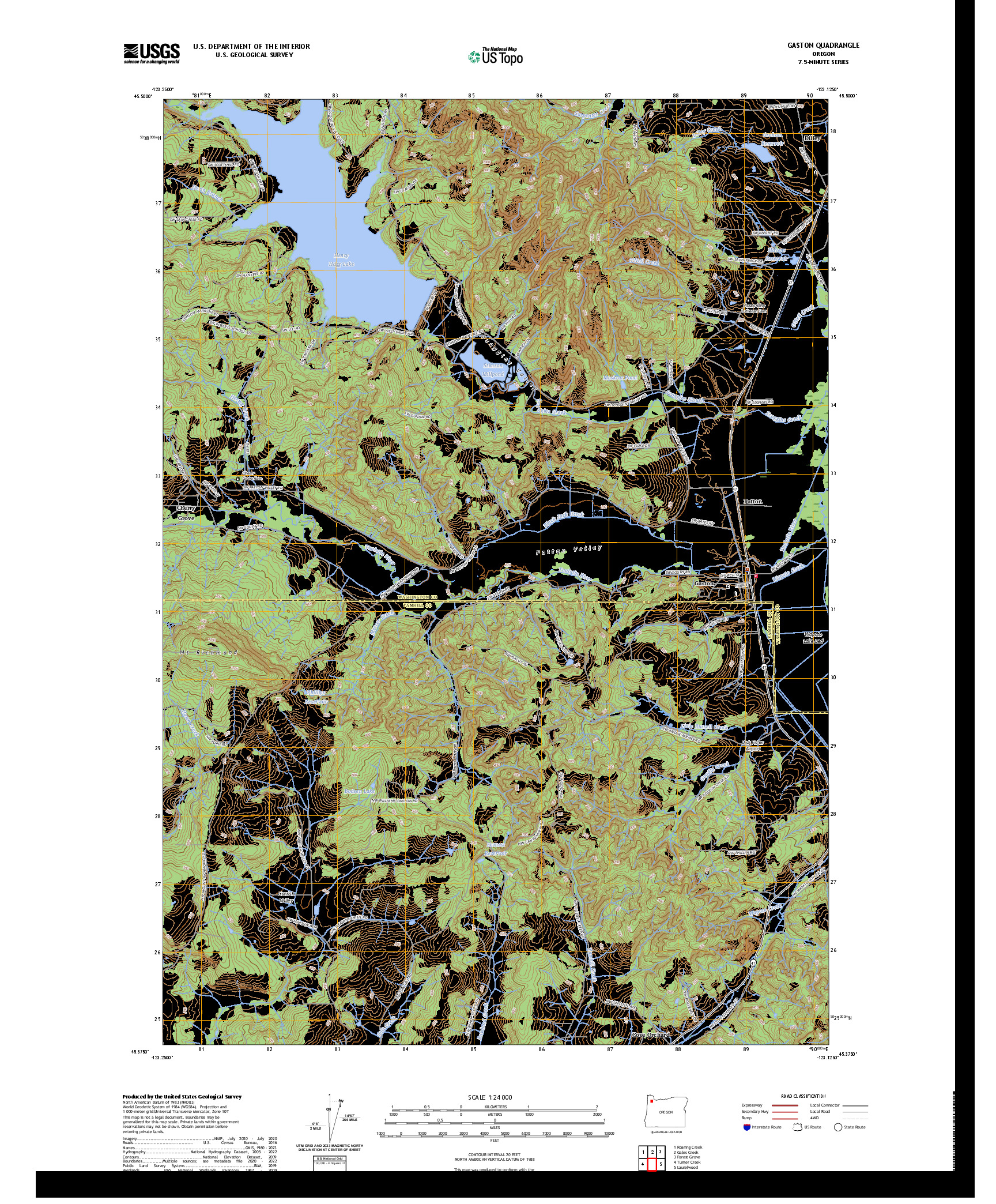 US TOPO 7.5-MINUTE MAP FOR GASTON, OR