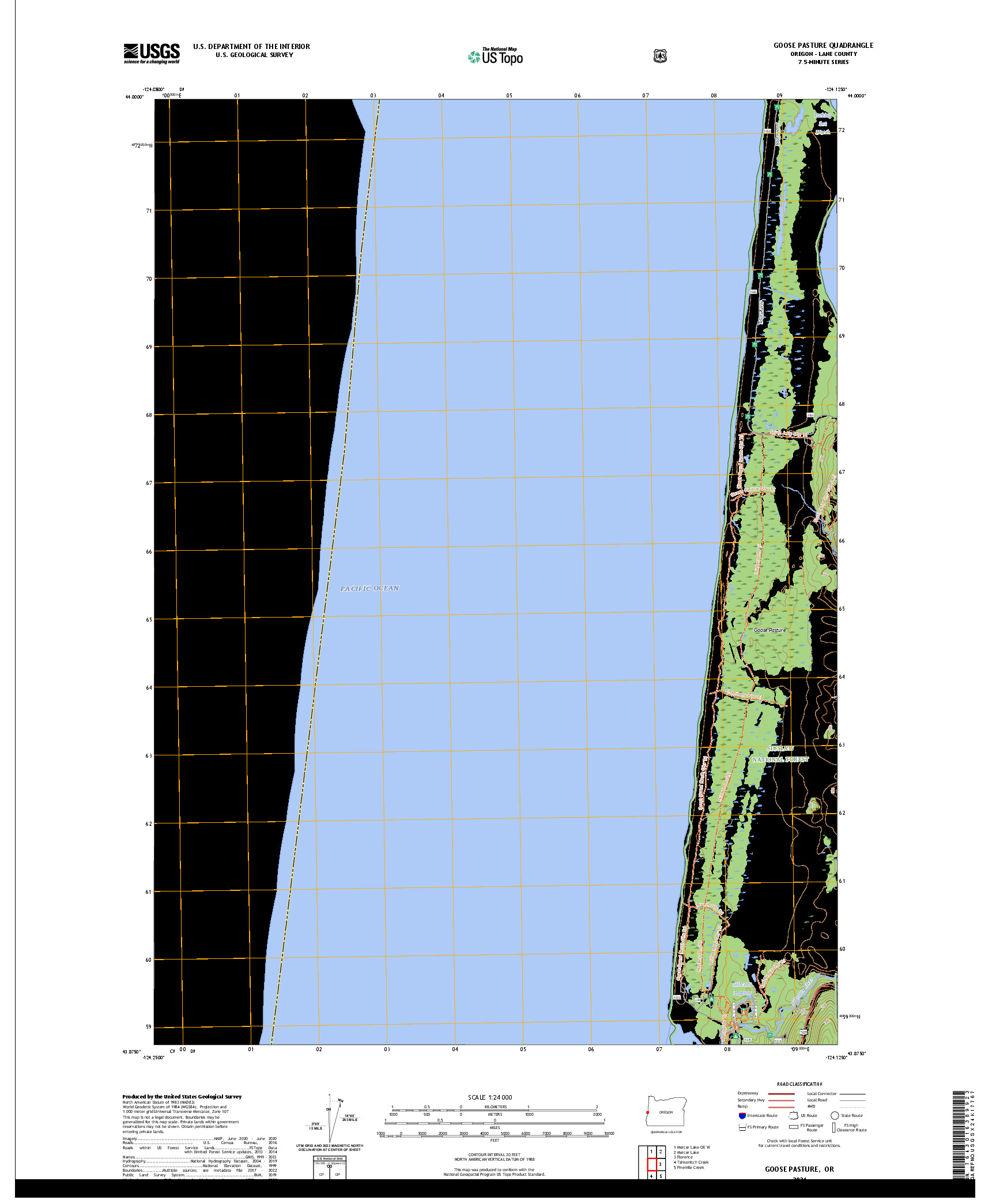US TOPO 7.5-MINUTE MAP FOR GOOSE PASTURE, OR