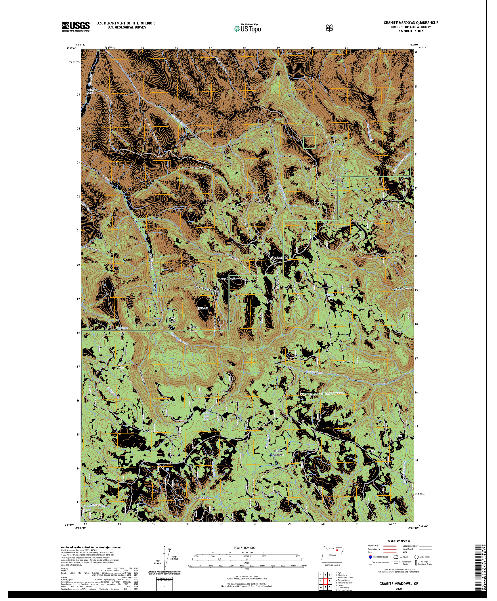 US TOPO 7.5-MINUTE MAP FOR GRANITE MEADOWS, OR