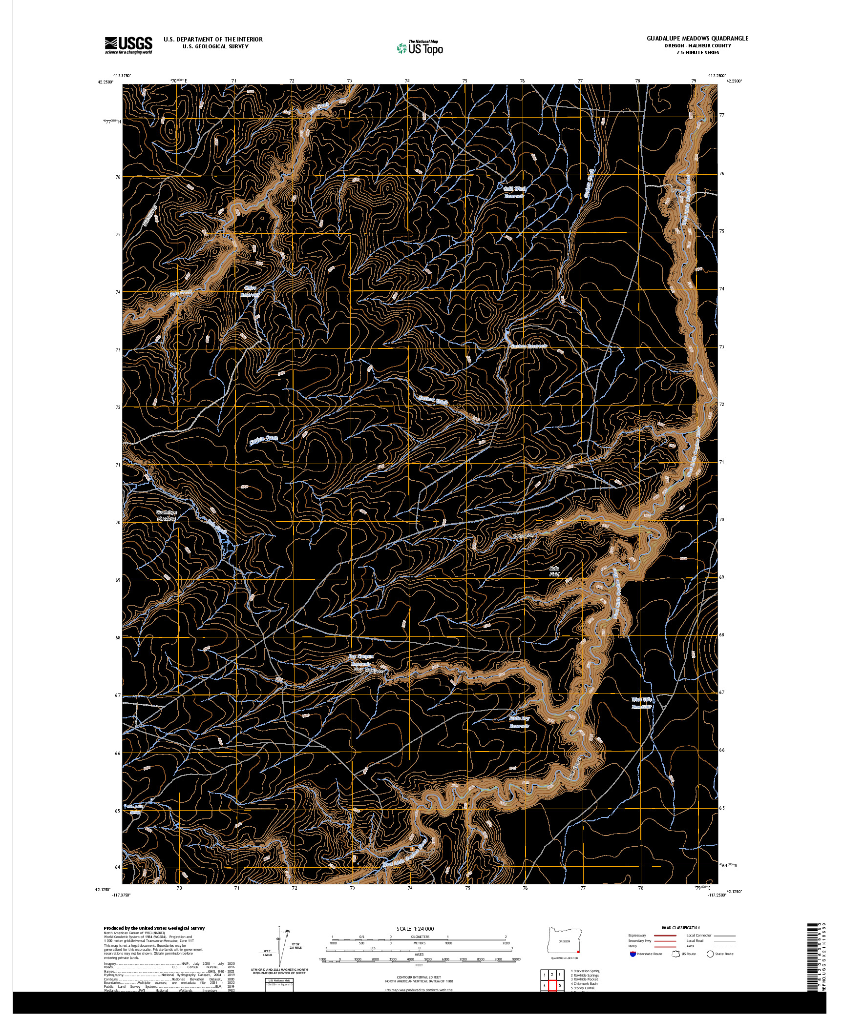 US TOPO 7.5-MINUTE MAP FOR GUADALUPE MEADOWS, OR