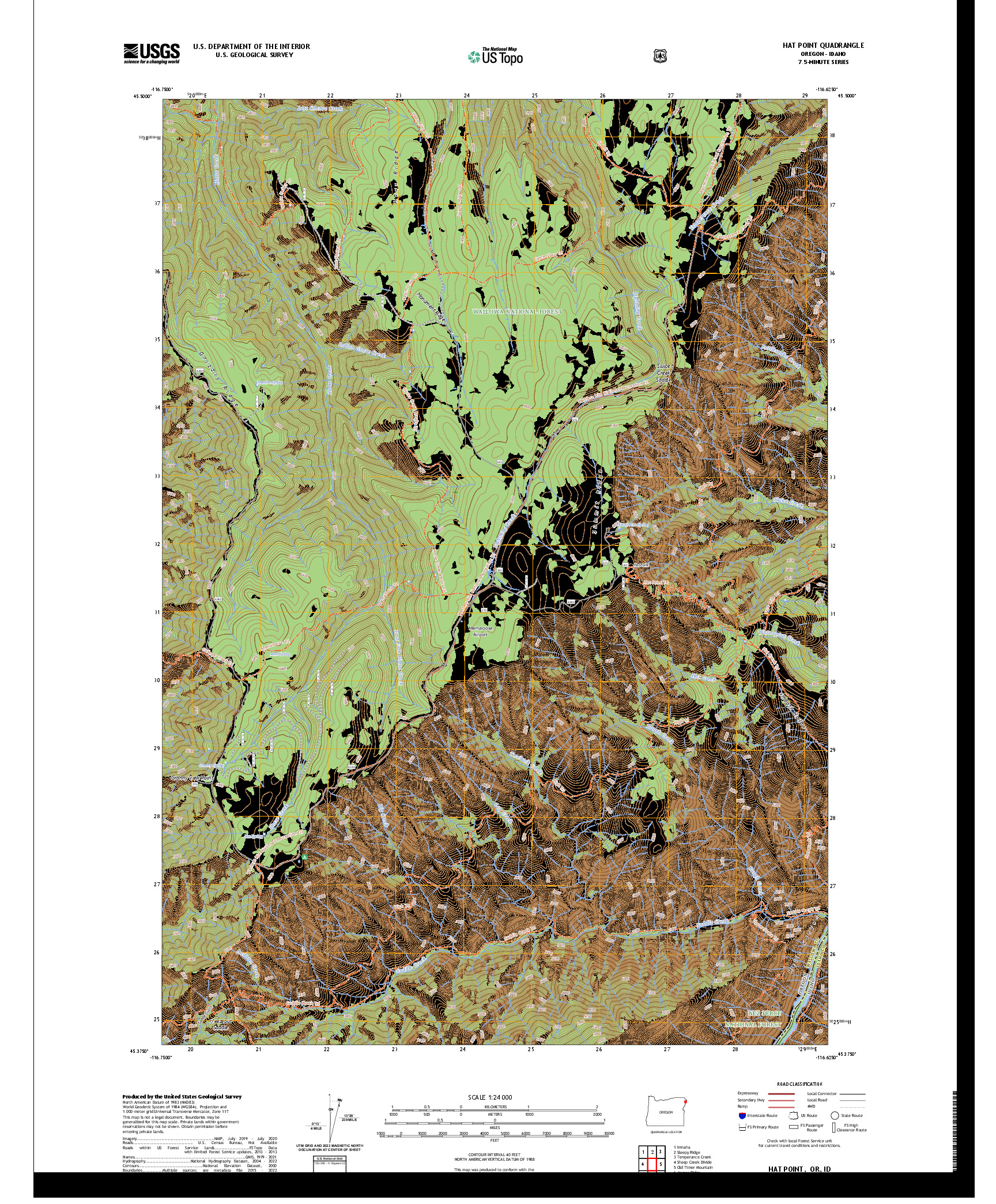 US TOPO 7.5-MINUTE MAP FOR HAT POINT, OR,ID