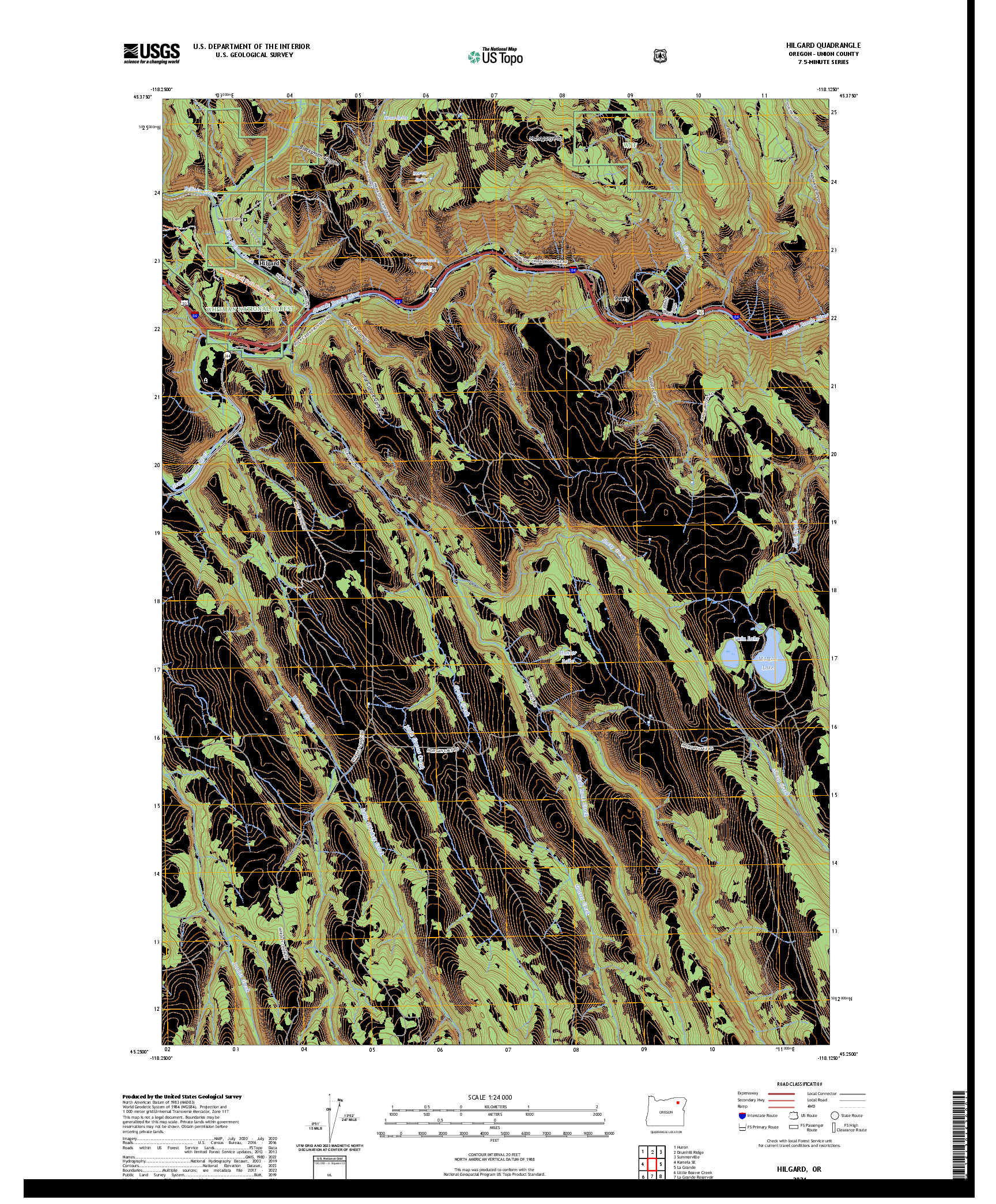 US TOPO 7.5-MINUTE MAP FOR HILGARD, OR
