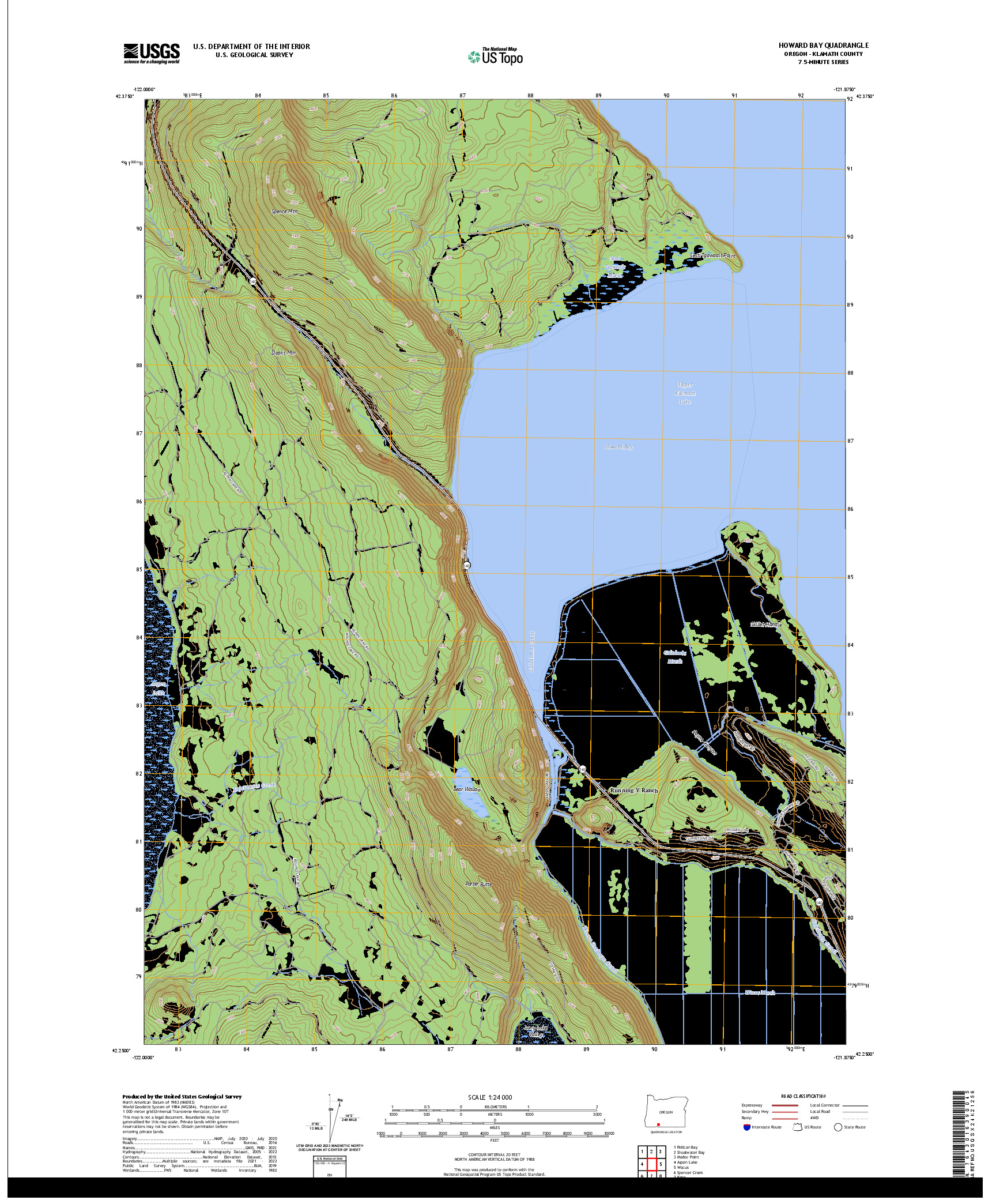 US TOPO 7.5-MINUTE MAP FOR HOWARD BAY, OR