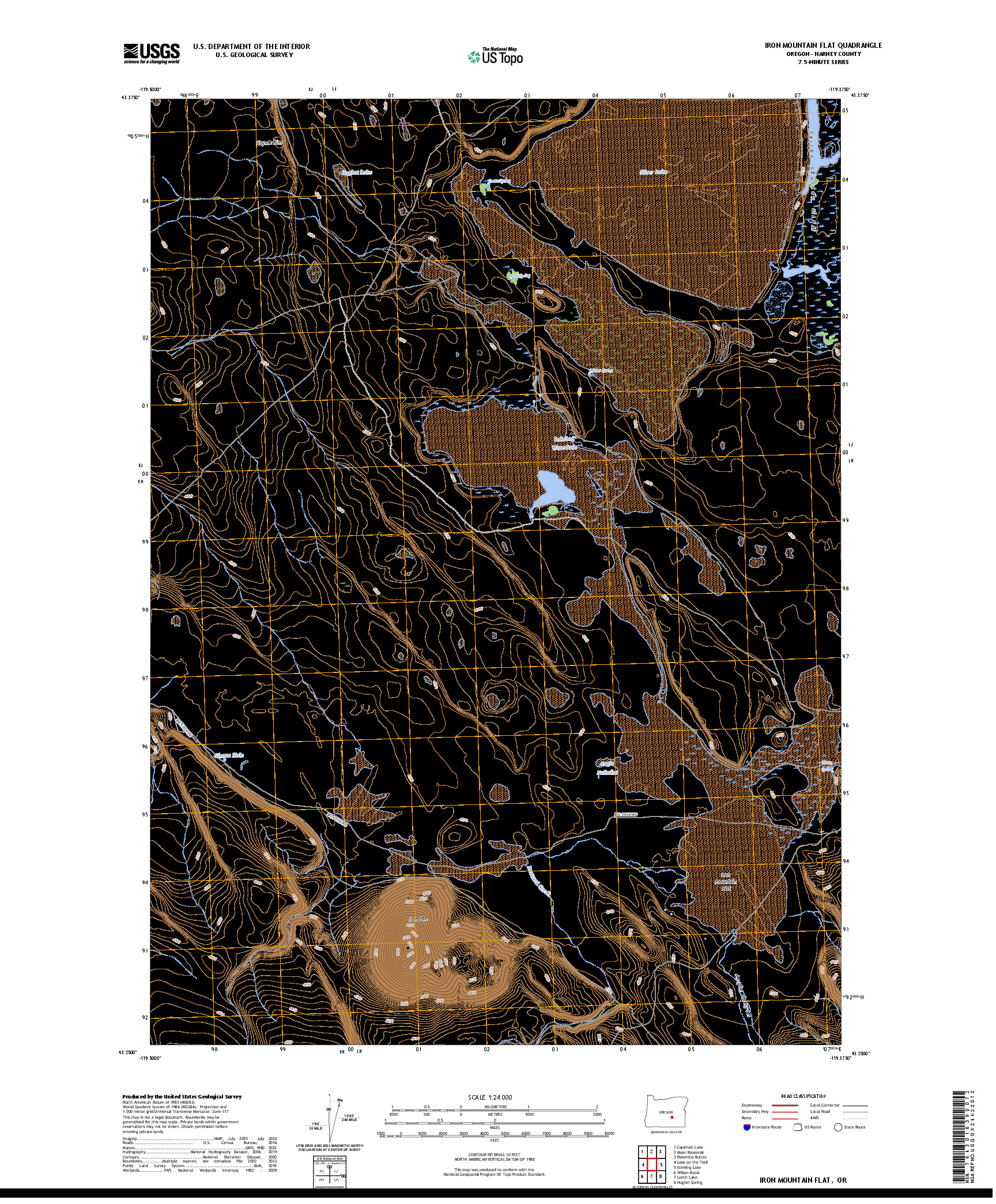 US TOPO 7.5-MINUTE MAP FOR IRON MOUNTAIN FLAT, OR