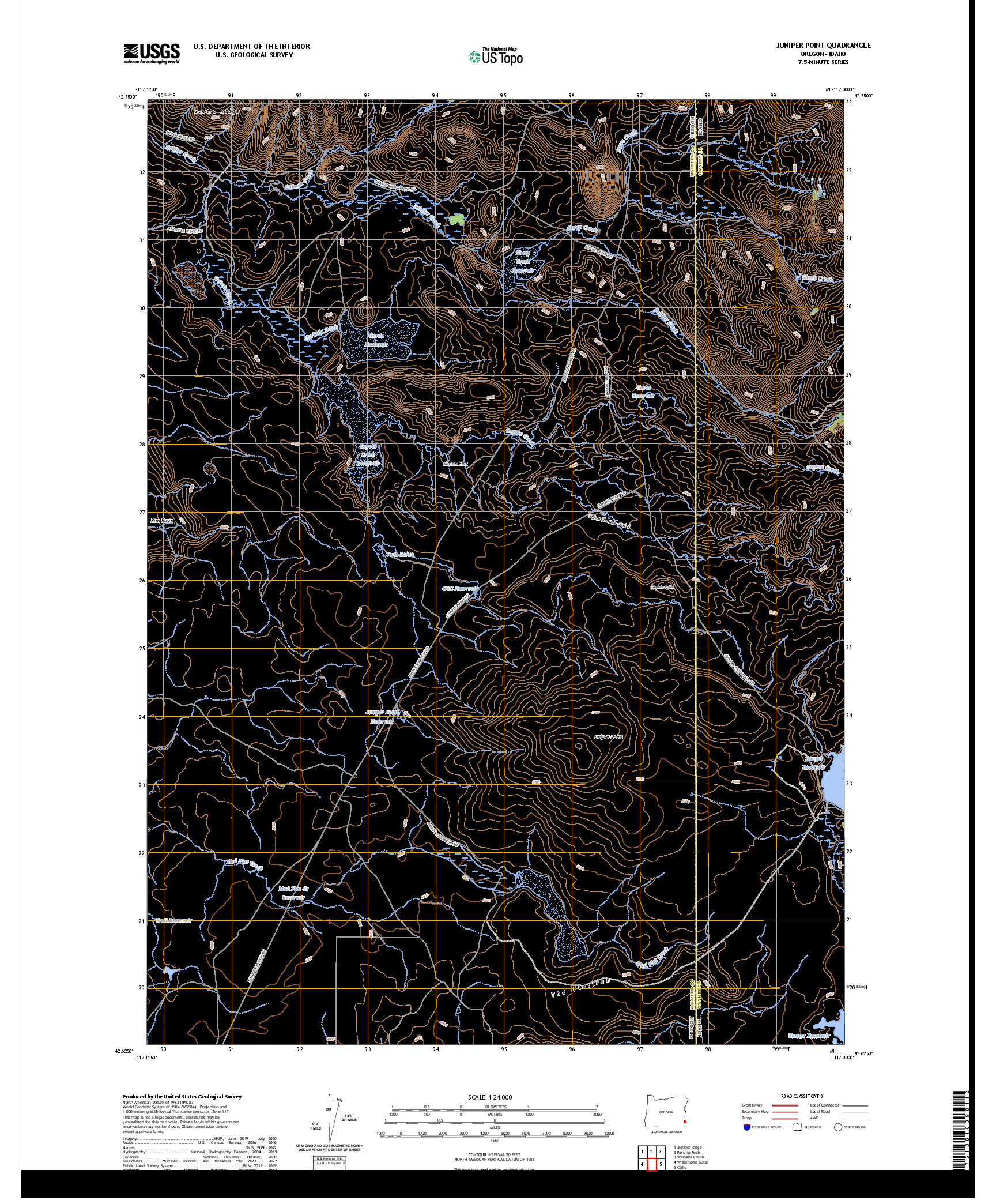 US TOPO 7.5-MINUTE MAP FOR JUNIPER POINT, OR,ID