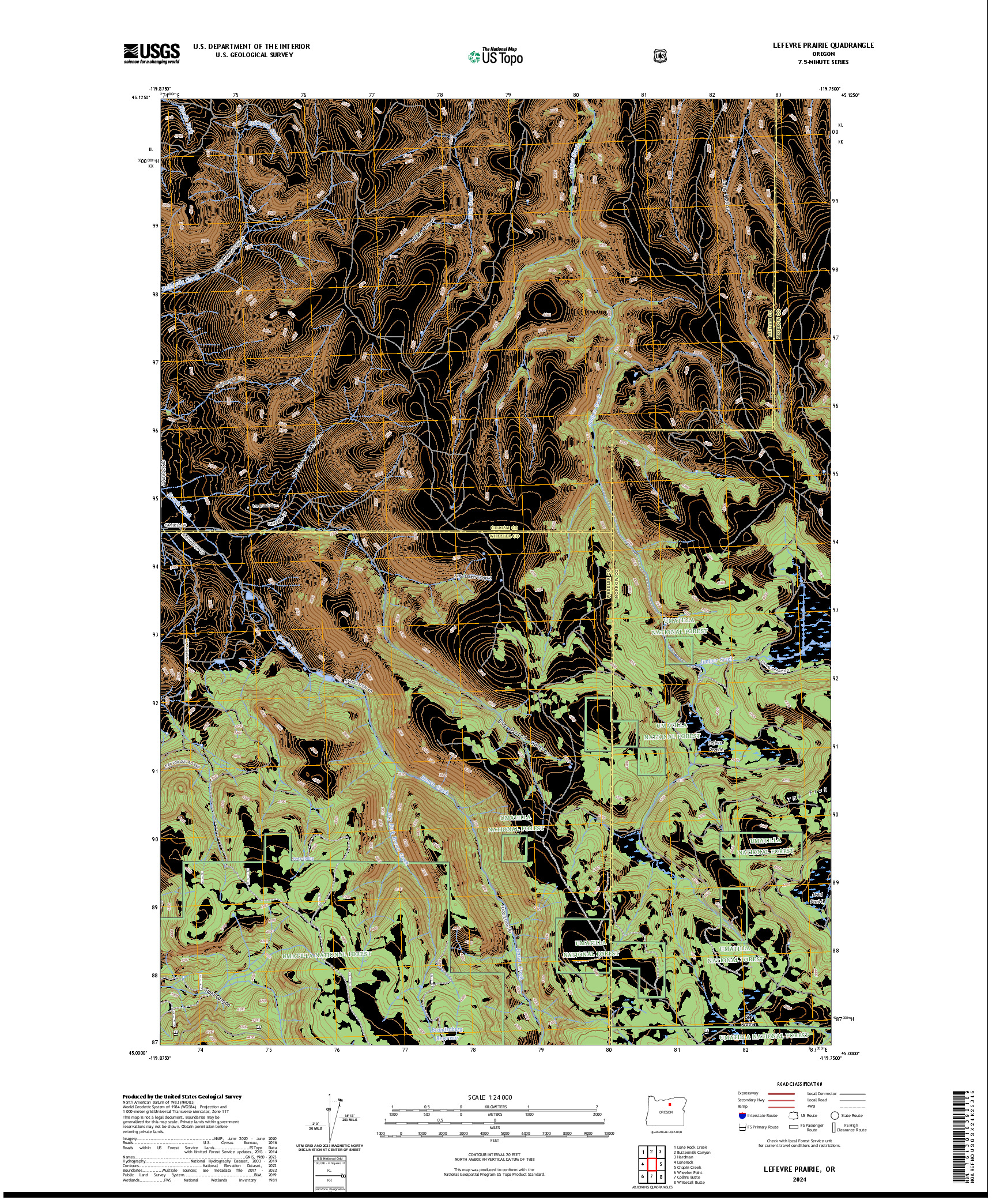 US TOPO 7.5-MINUTE MAP FOR LEFEVRE PRAIRIE, OR