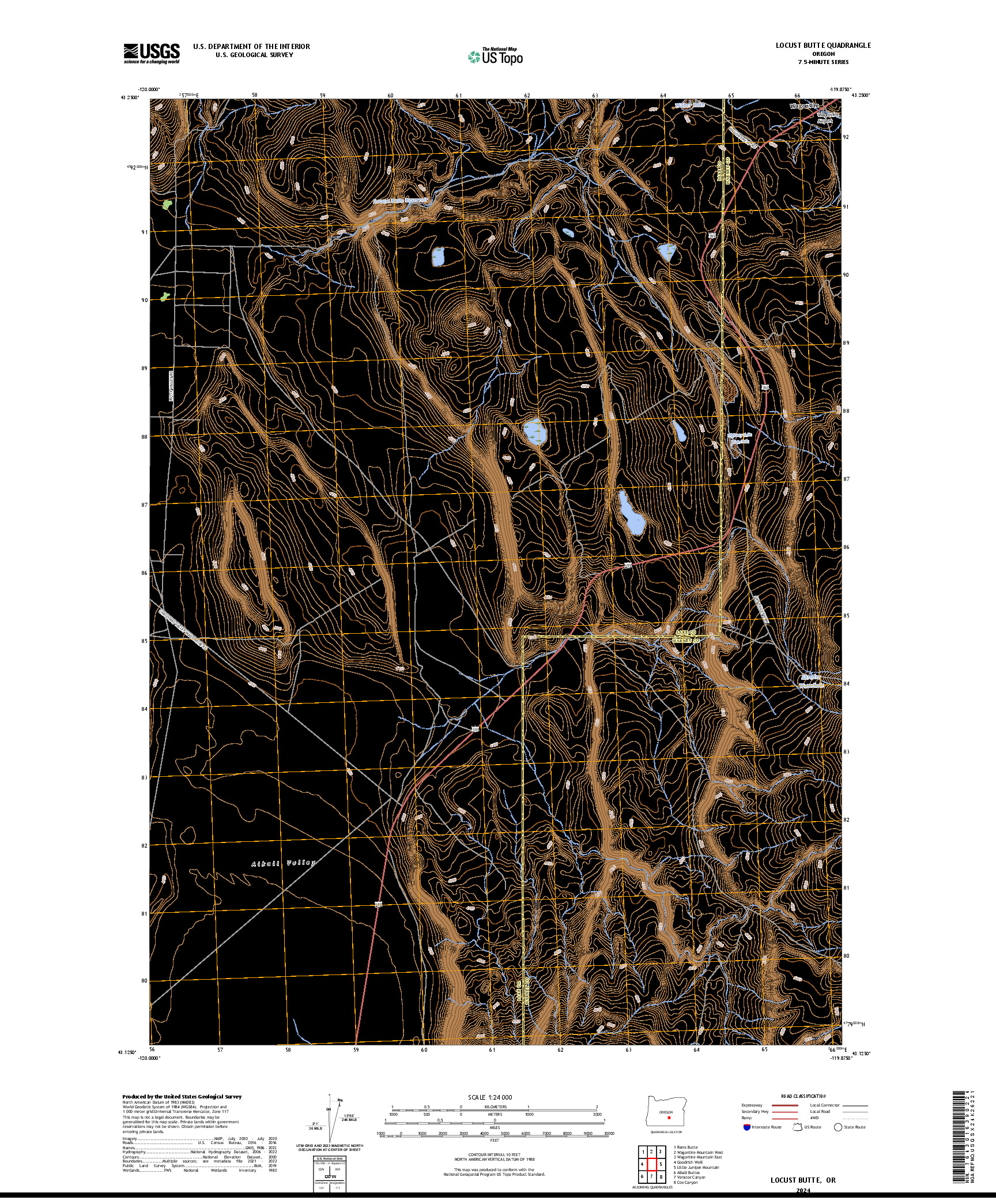 US TOPO 7.5-MINUTE MAP FOR LOCUST BUTTE, OR