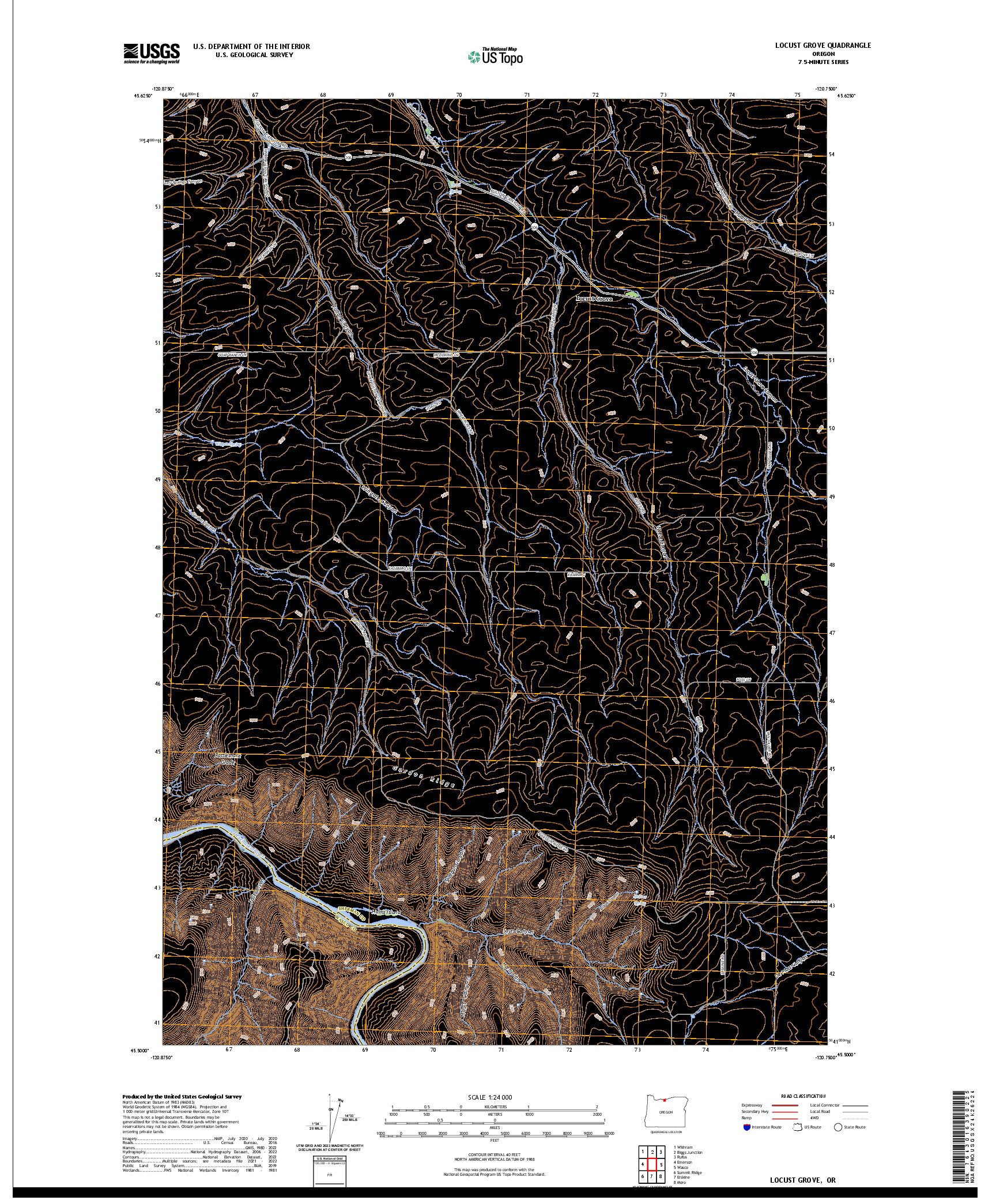 US TOPO 7.5-MINUTE MAP FOR LOCUST GROVE, OR