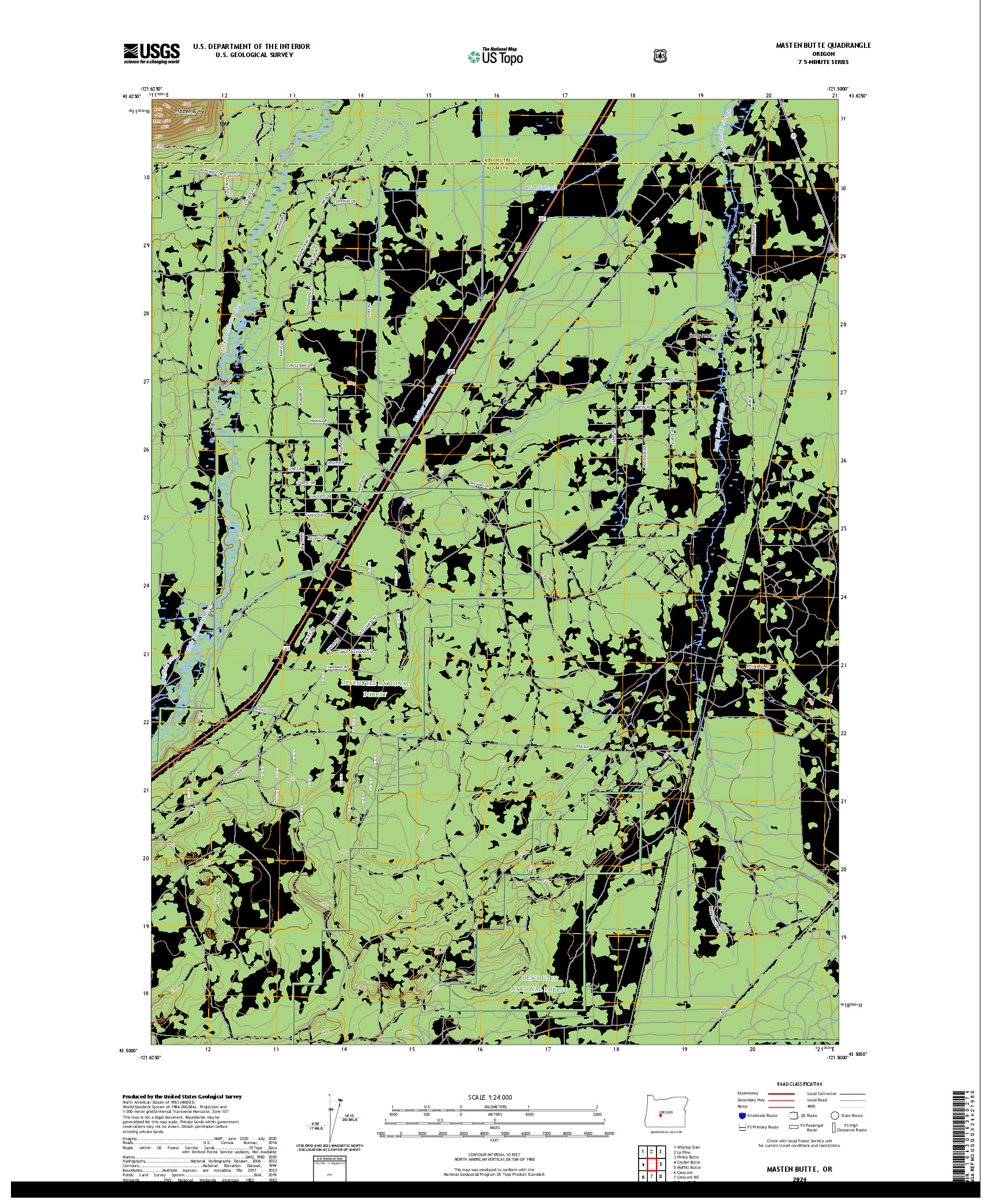 US TOPO 7.5-MINUTE MAP FOR MASTEN BUTTE, OR
