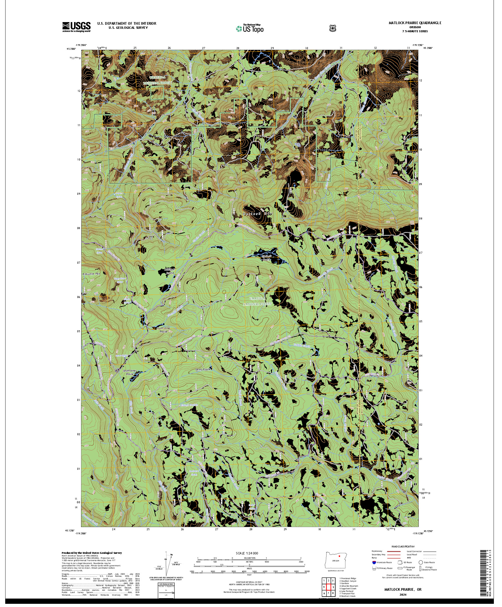 US TOPO 7.5-MINUTE MAP FOR MATLOCK PRAIRIE, OR