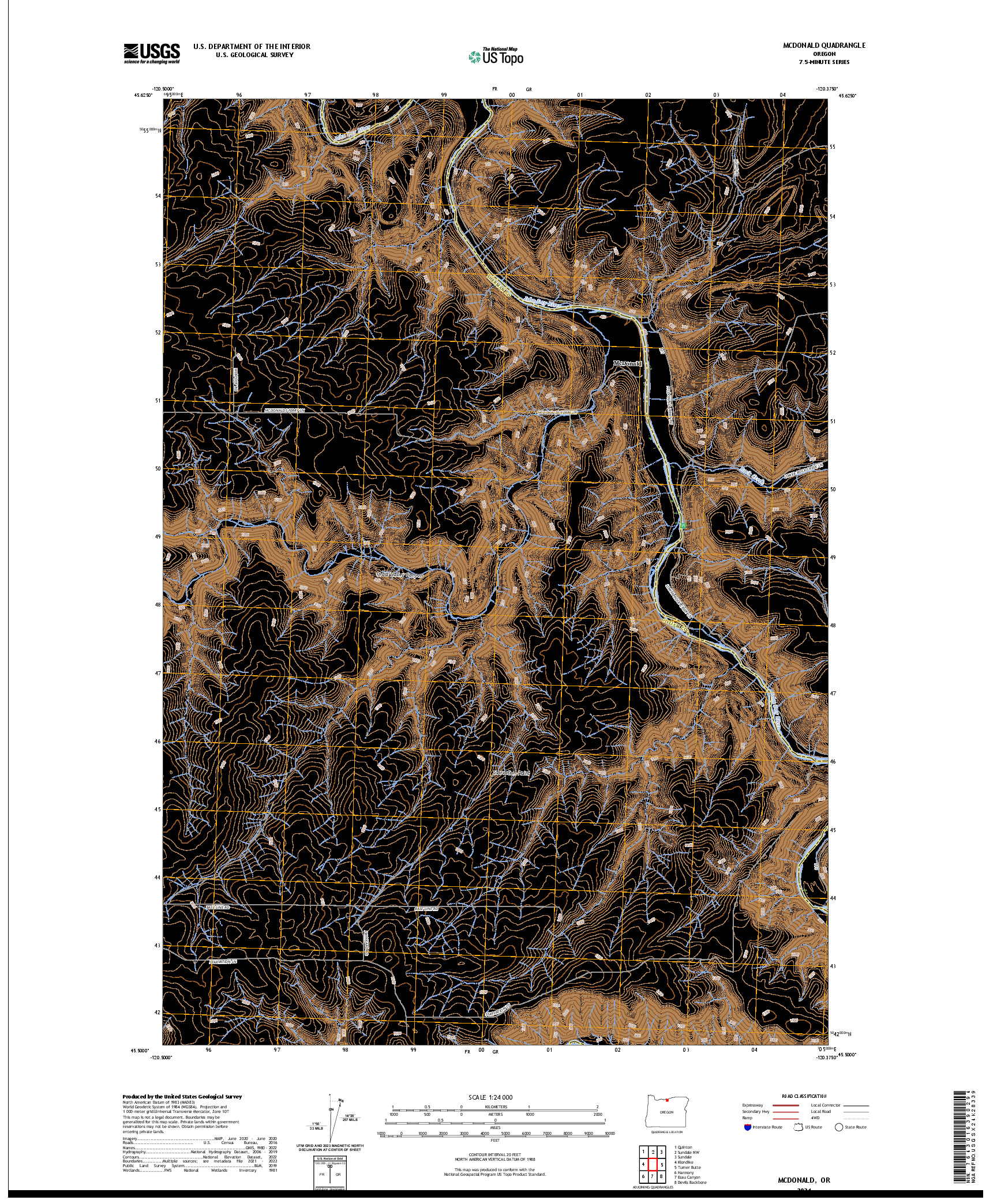 US TOPO 7.5-MINUTE MAP FOR MCDONALD, OR