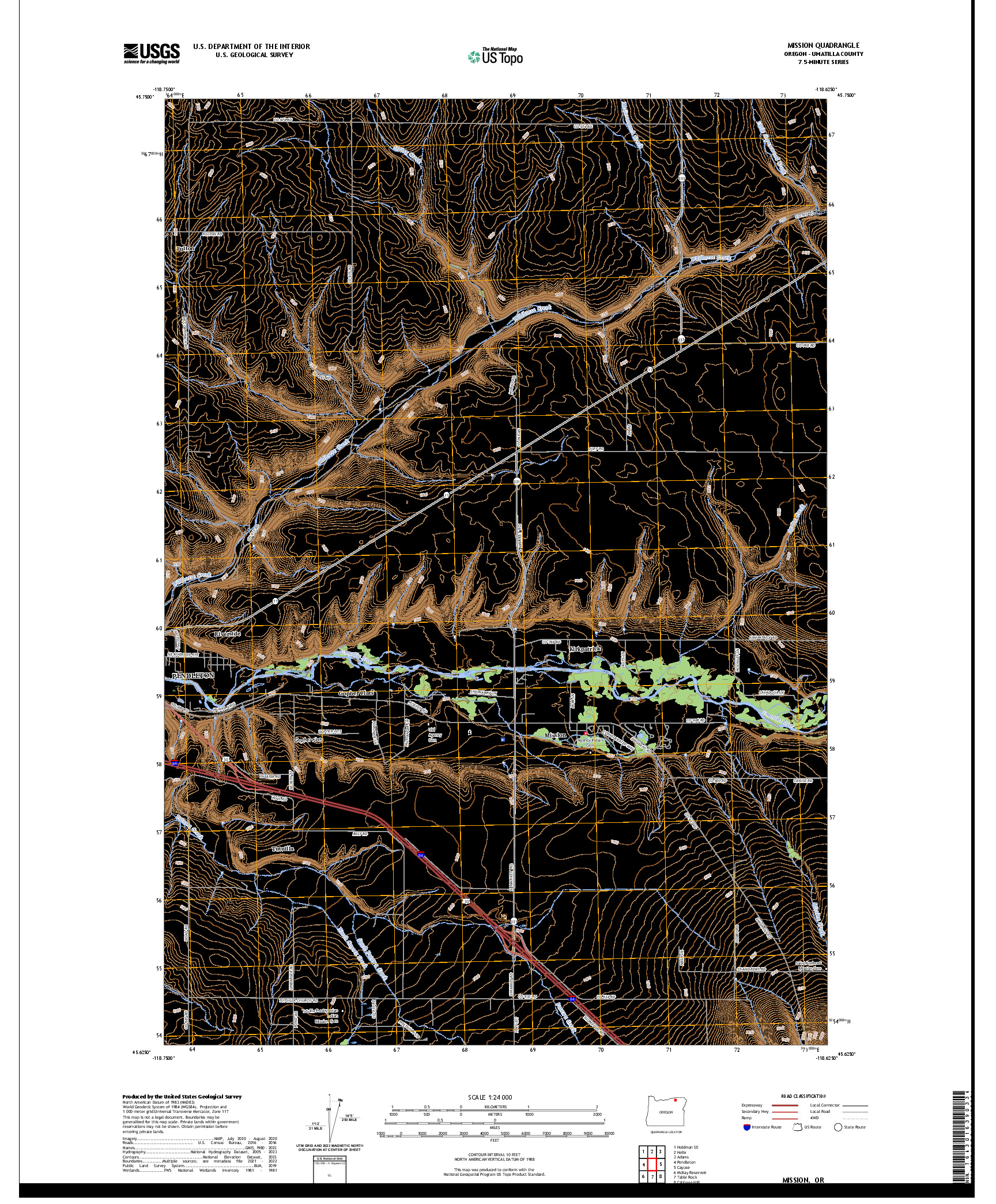 US TOPO 7.5-MINUTE MAP FOR MISSION, OR