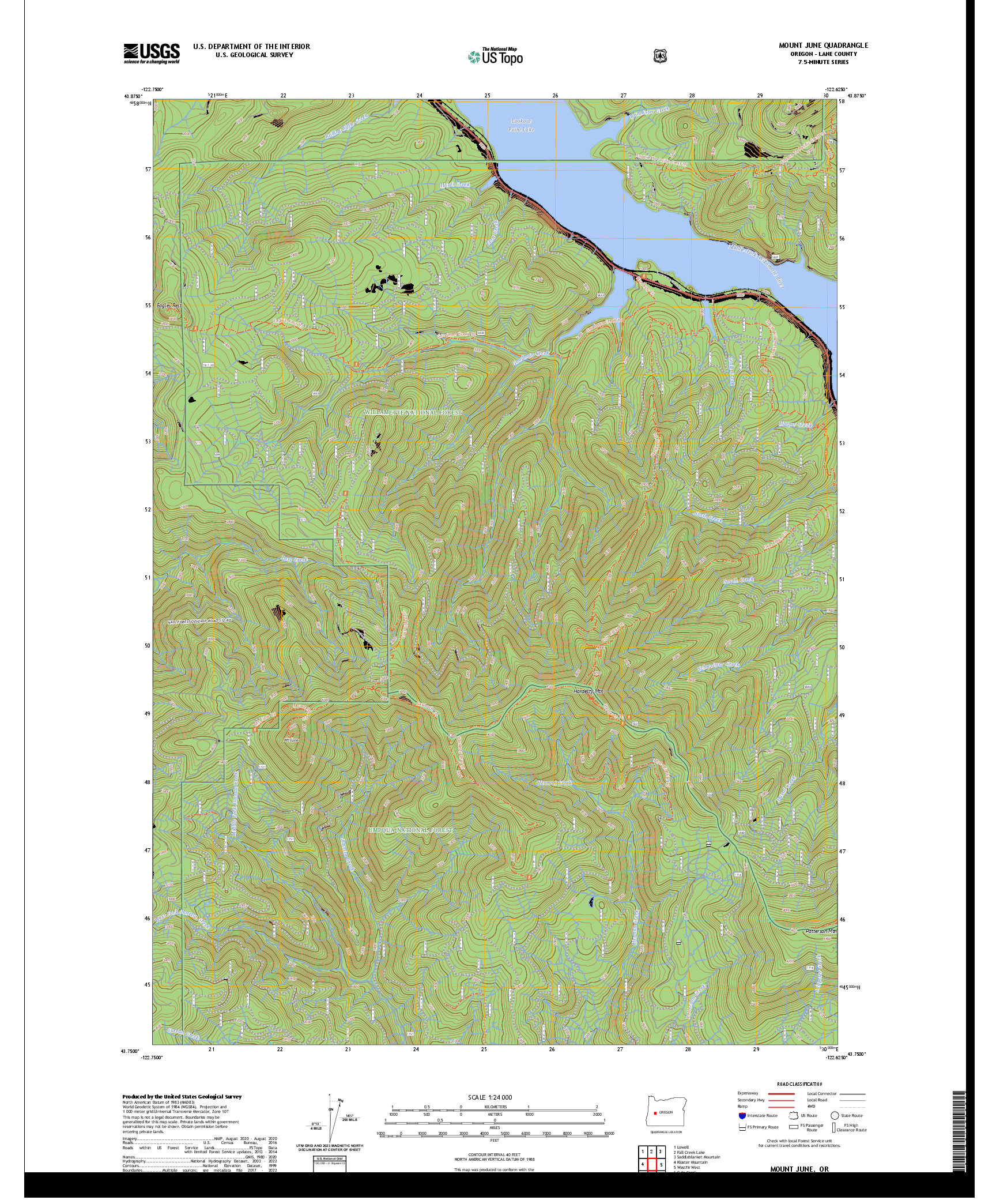 US TOPO 7.5-MINUTE MAP FOR MOUNT JUNE, OR