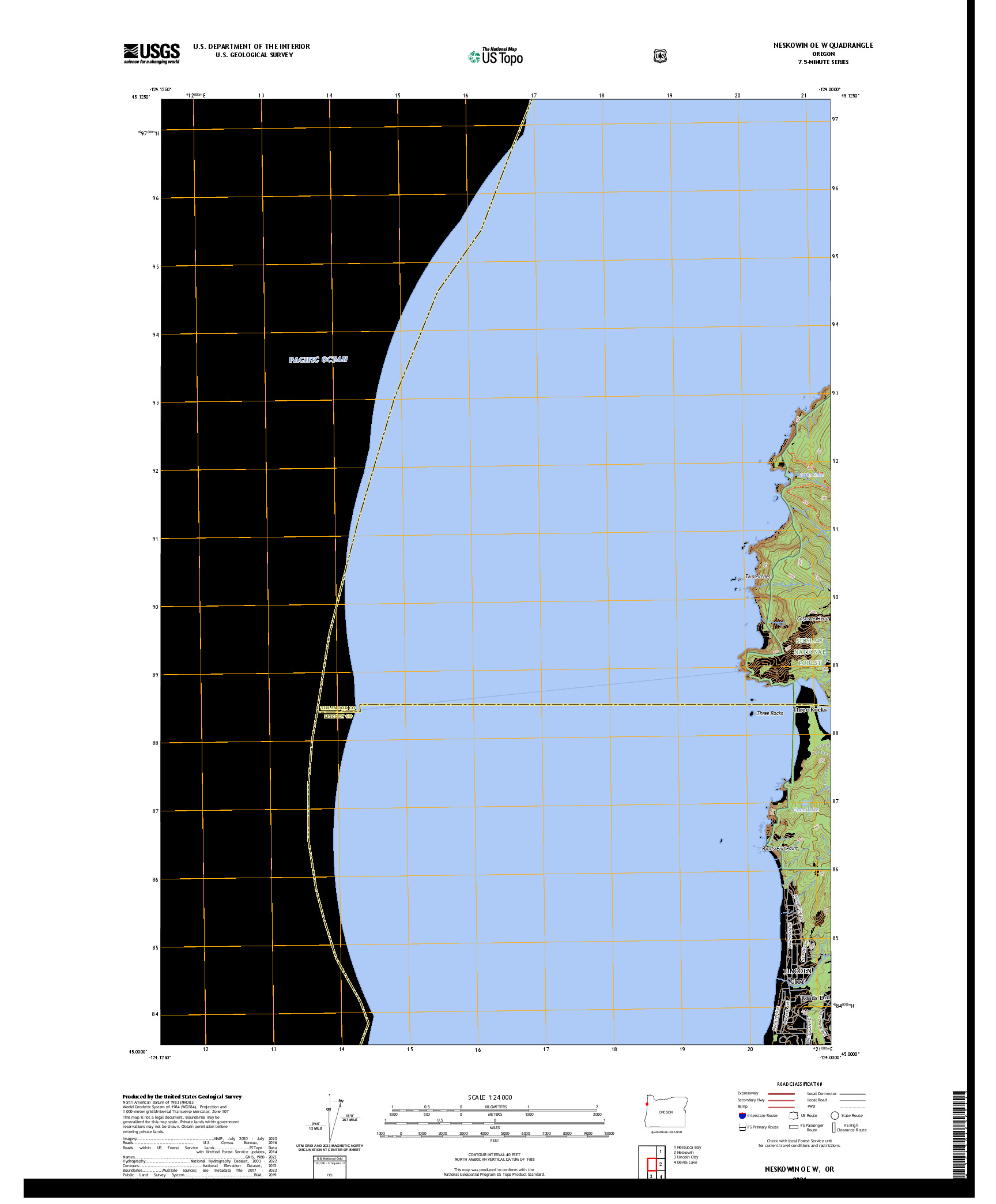 US TOPO 7.5-MINUTE MAP FOR NESKOWIN OE W, OR