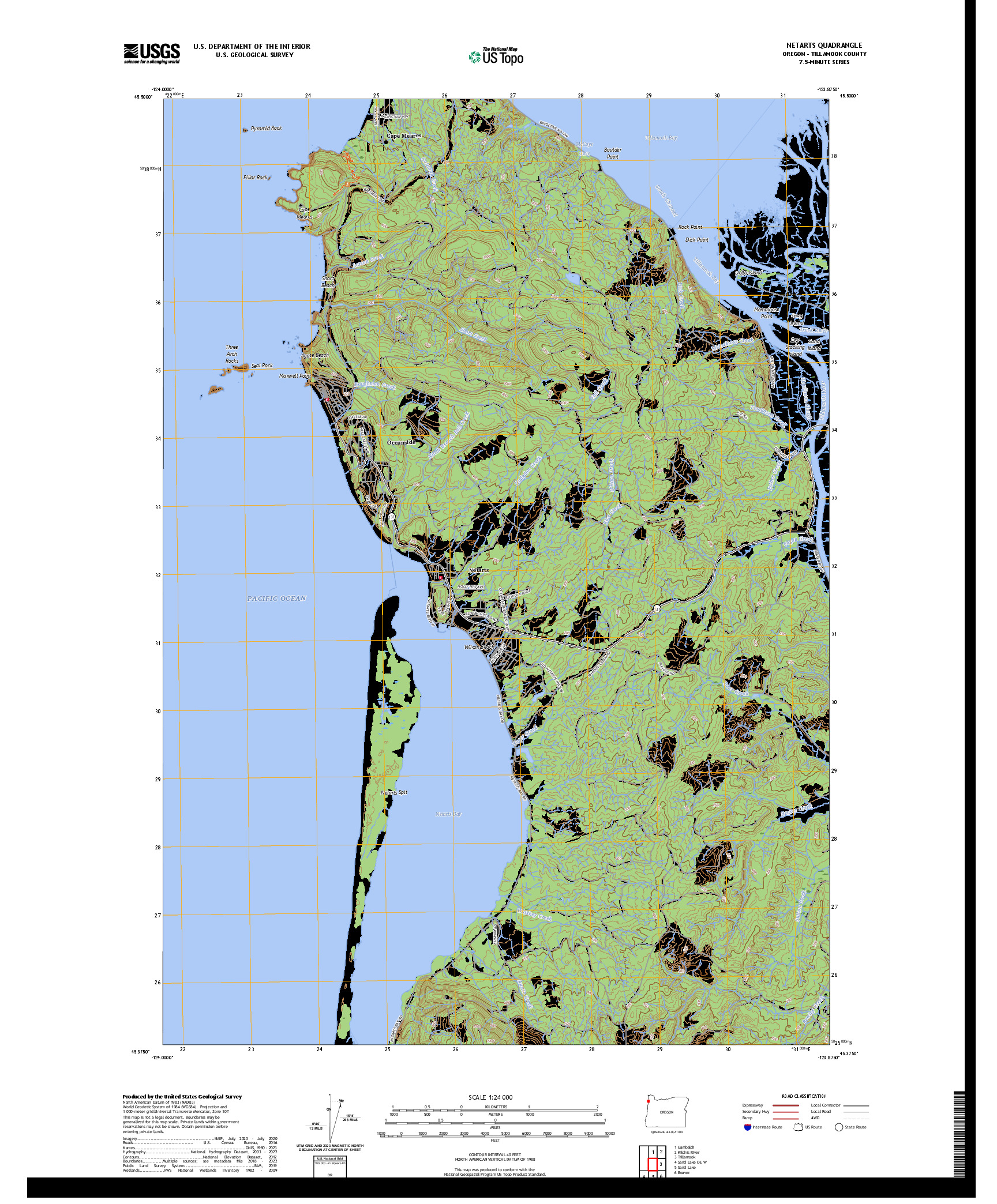 US TOPO 7.5-MINUTE MAP FOR NETARTS, OR