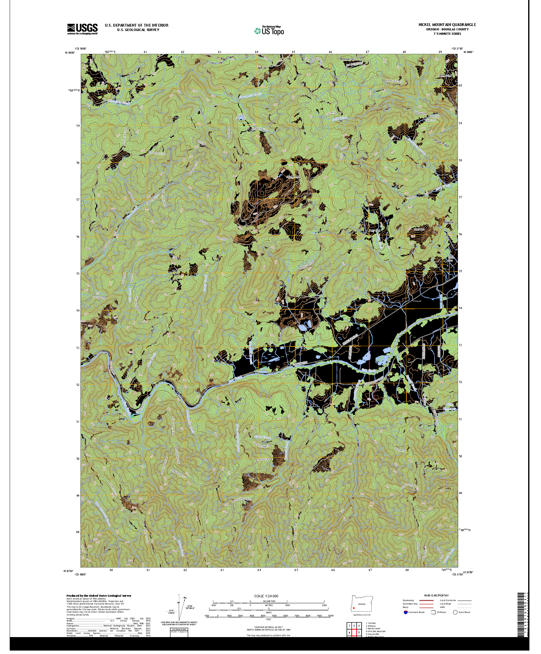 US TOPO 7.5-MINUTE MAP FOR NICKEL MOUNTAIN, OR