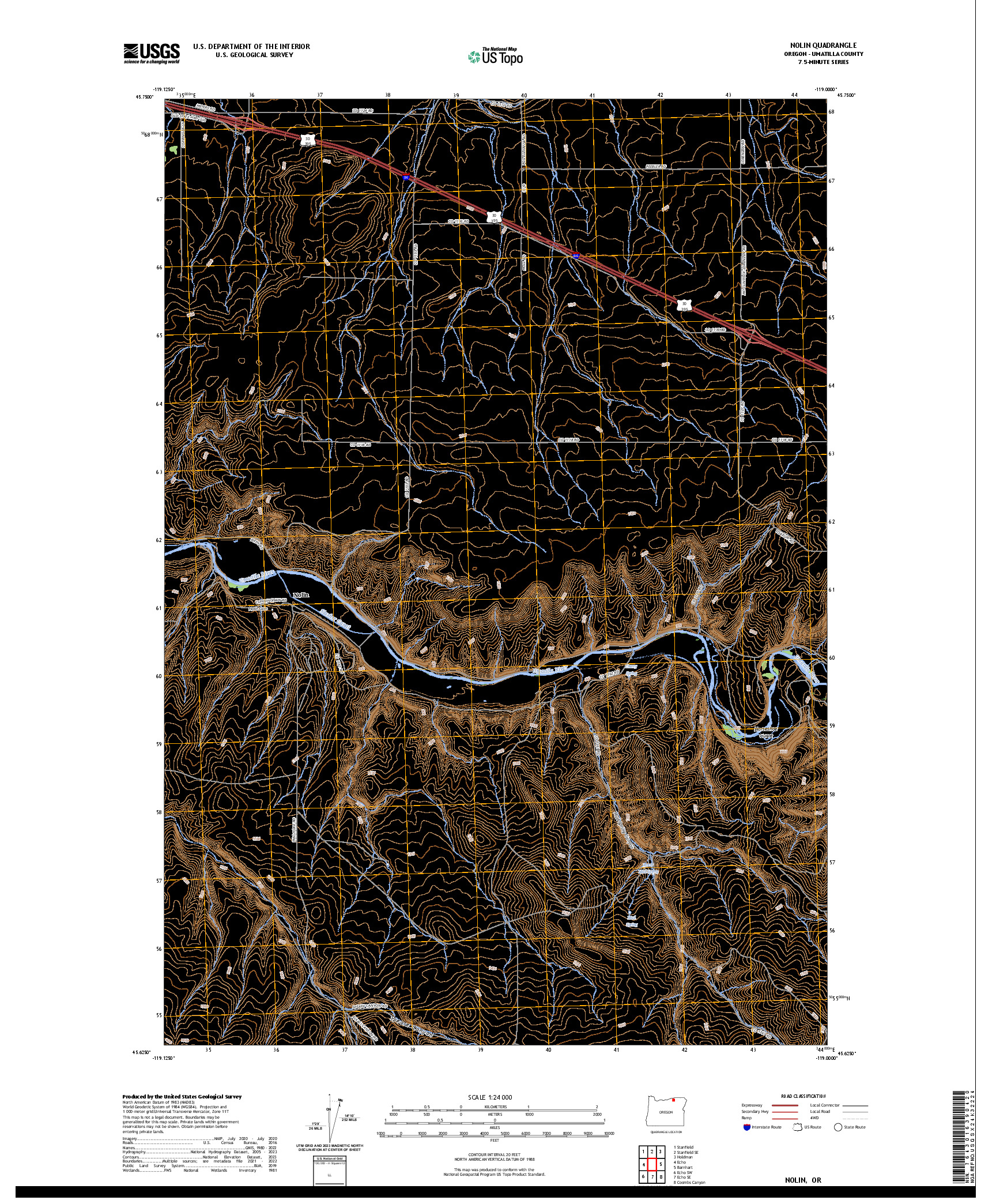 US TOPO 7.5-MINUTE MAP FOR NOLIN, OR
