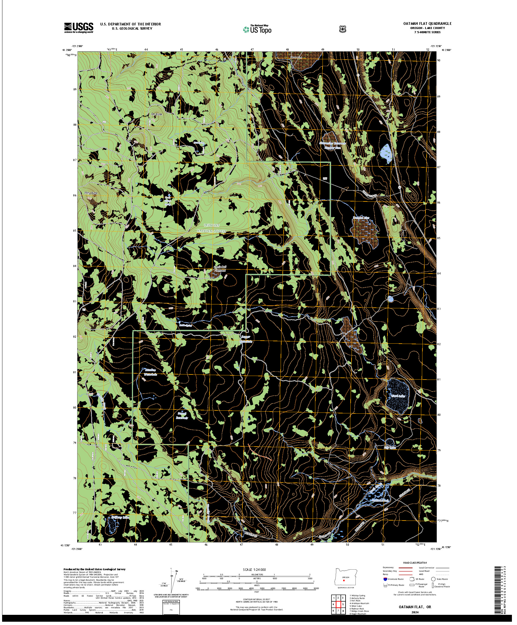 US TOPO 7.5-MINUTE MAP FOR OATMAN FLAT, OR