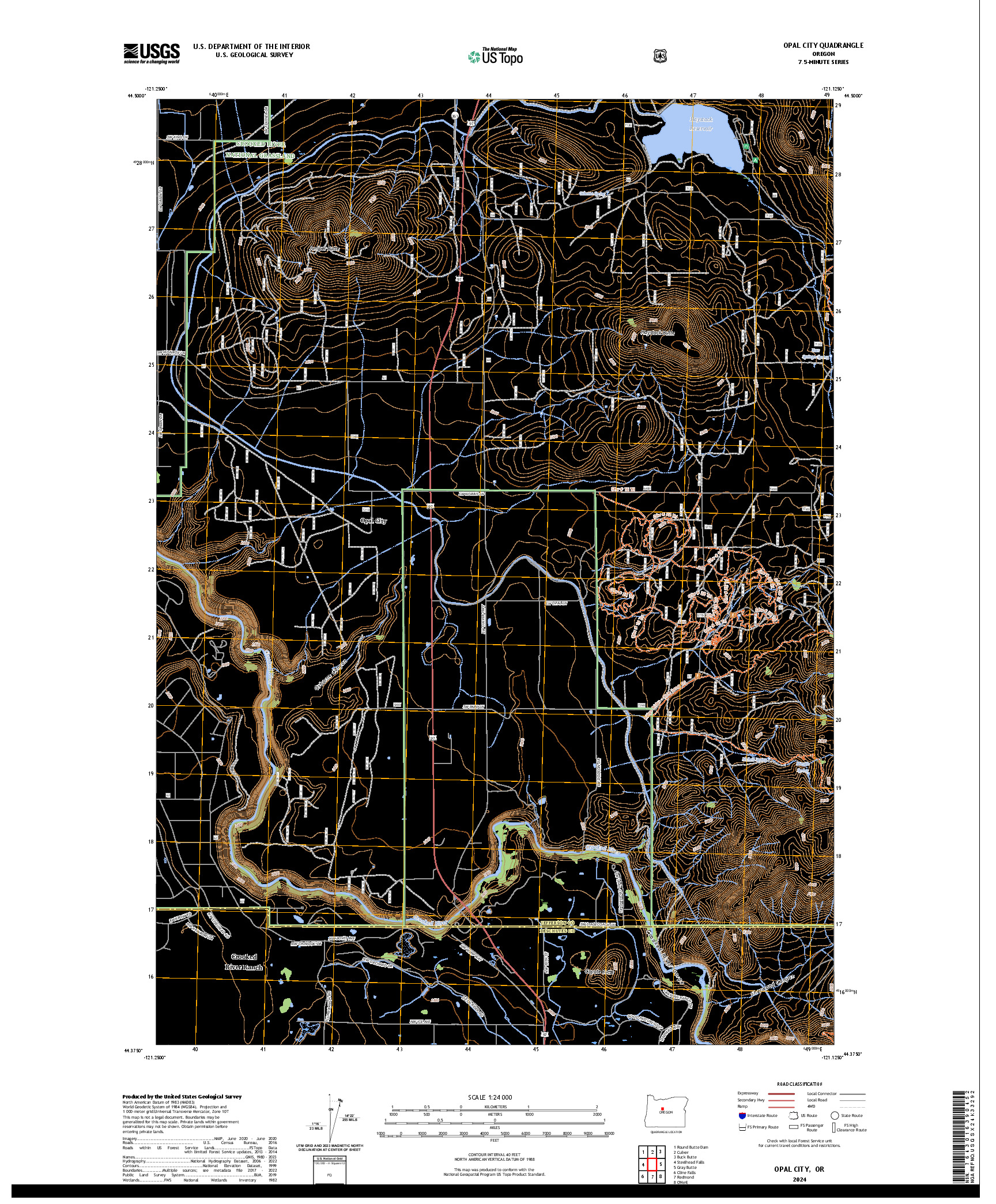 US TOPO 7.5-MINUTE MAP FOR OPAL CITY, OR