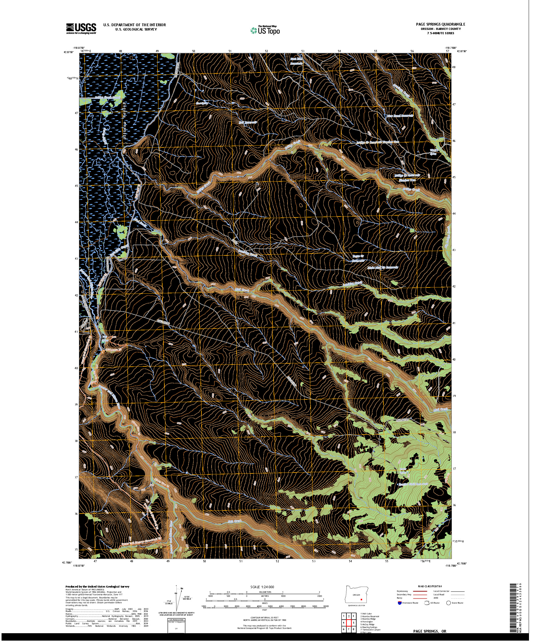 US TOPO 7.5-MINUTE MAP FOR PAGE SPRINGS, OR