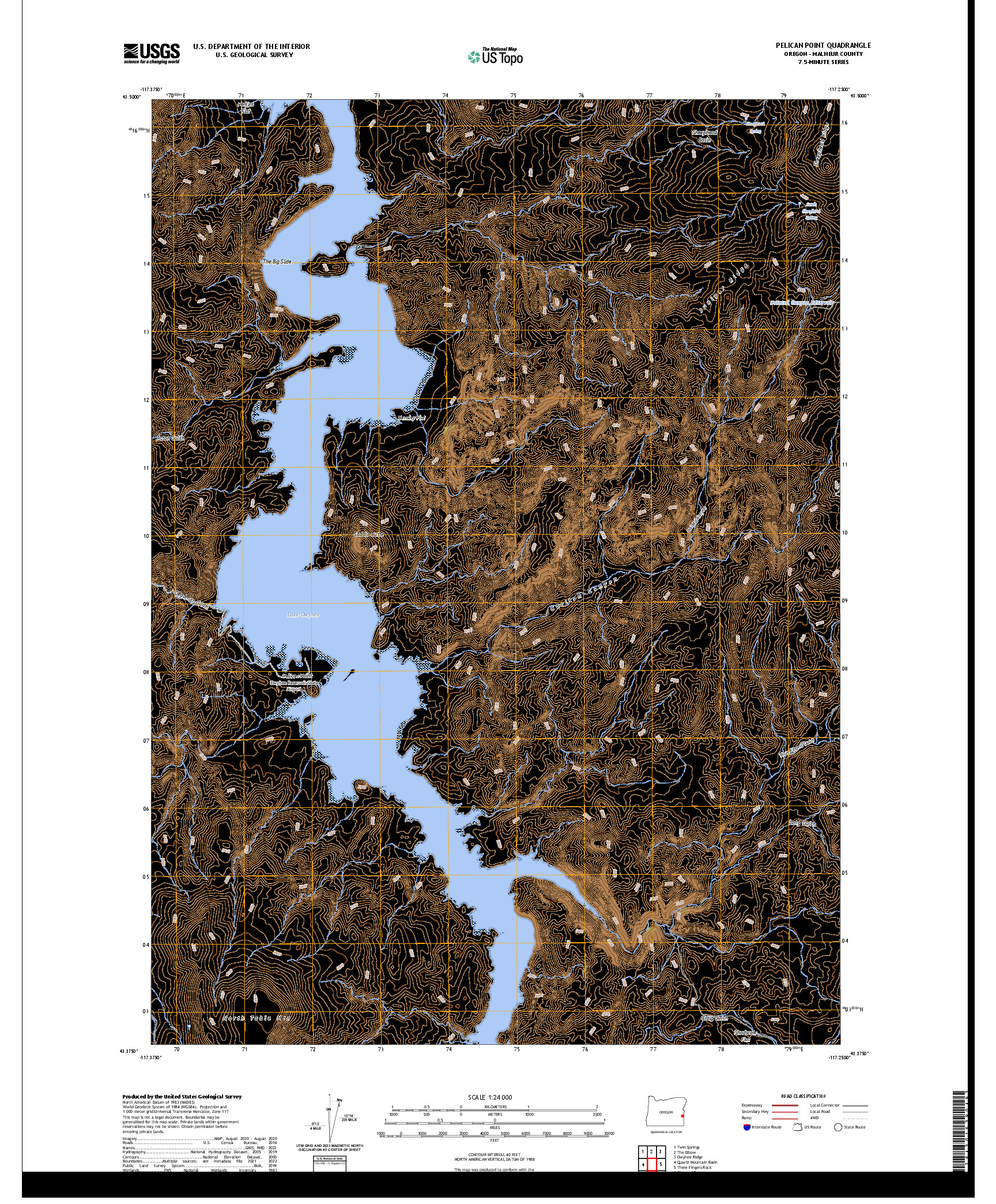 US TOPO 7.5-MINUTE MAP FOR PELICAN POINT, OR