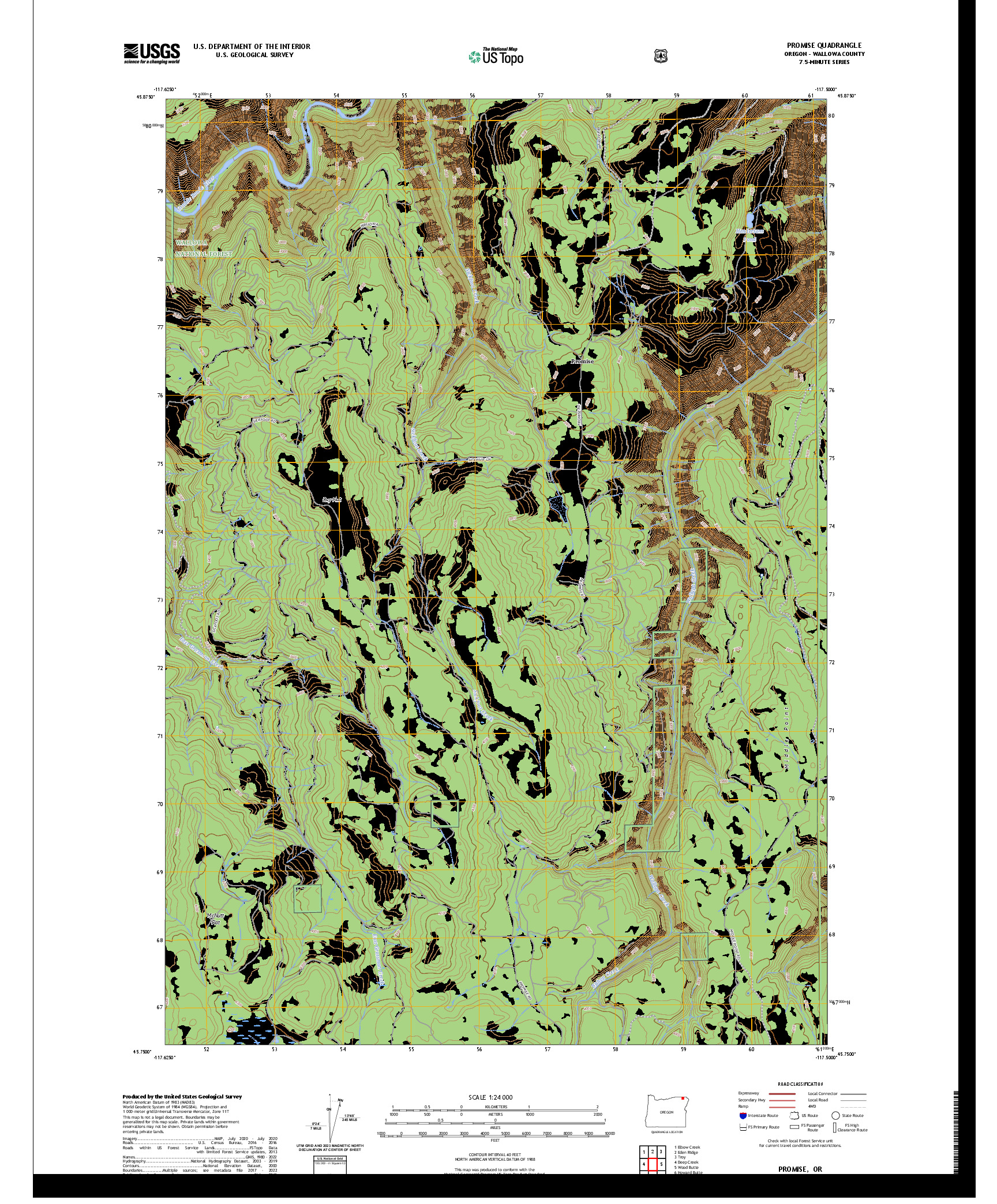 US TOPO 7.5-MINUTE MAP FOR PROMISE, OR