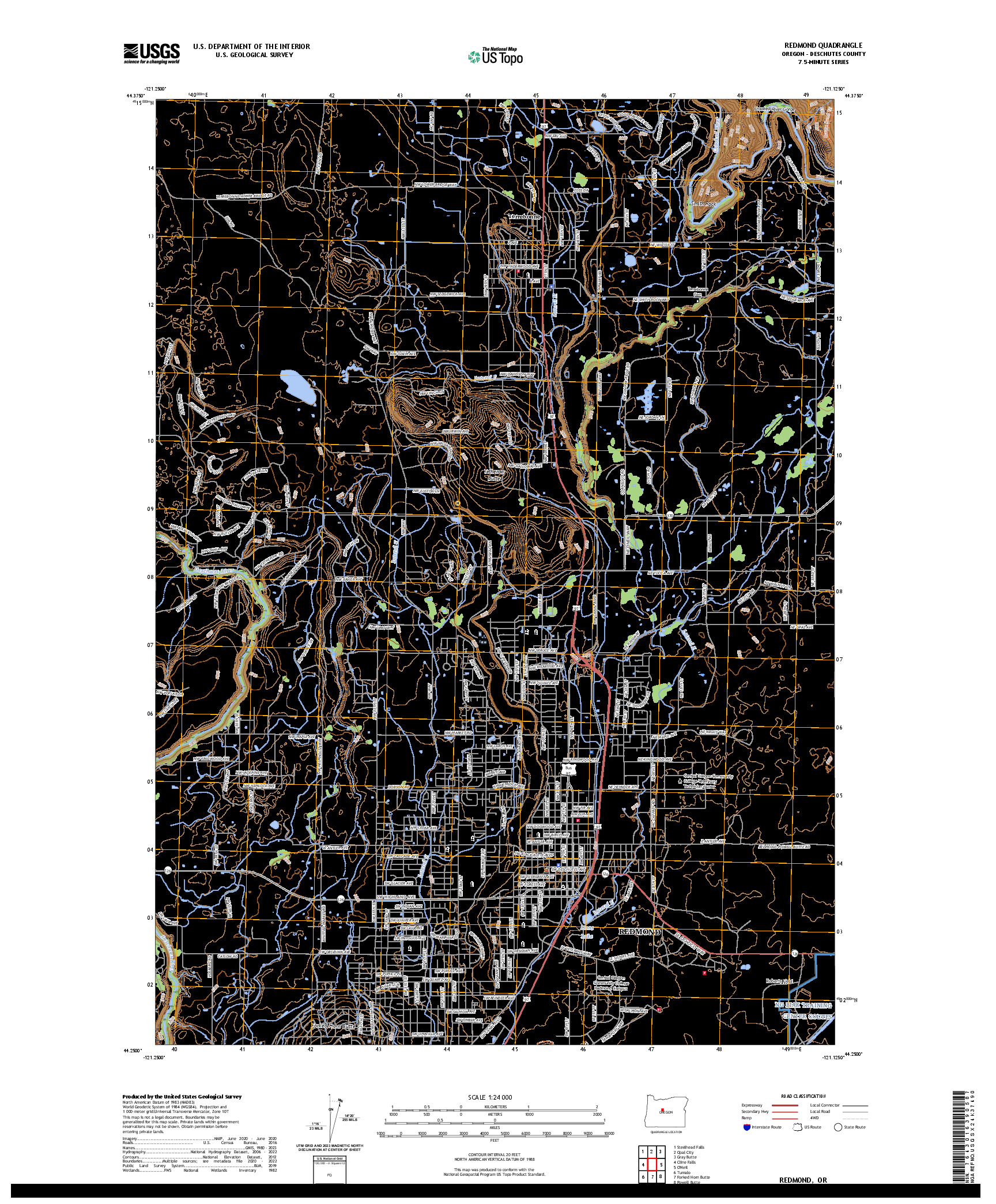 US TOPO 7.5-MINUTE MAP FOR REDMOND, OR
