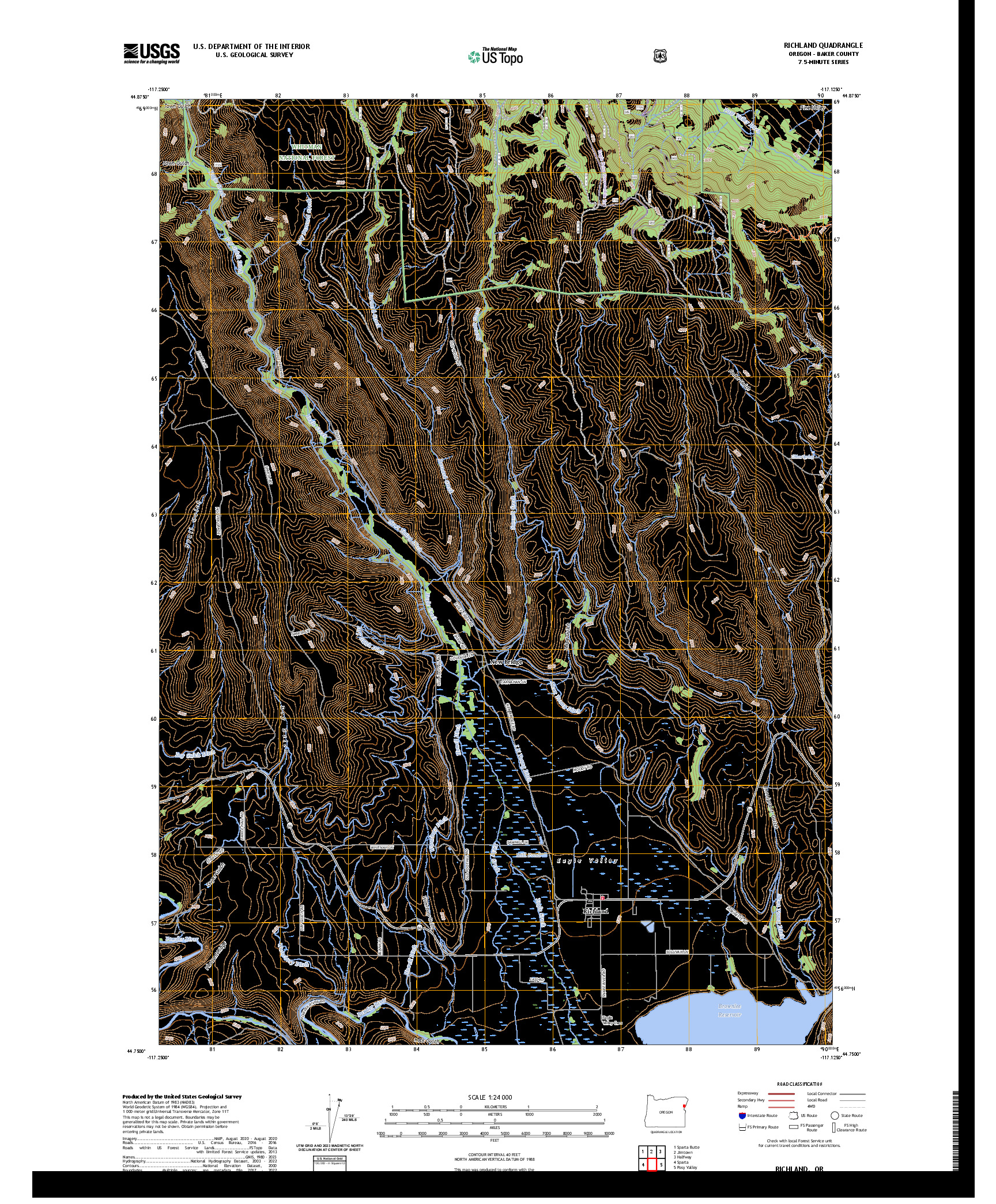 US TOPO 7.5-MINUTE MAP FOR RICHLAND, OR