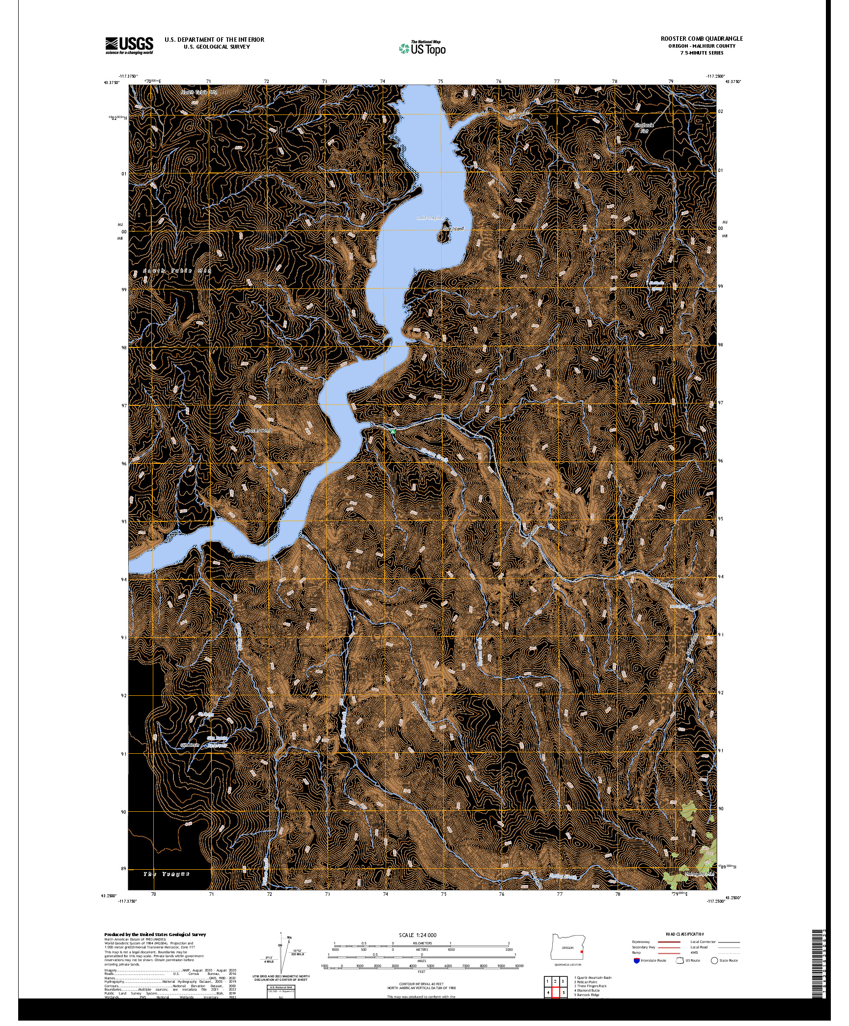 US TOPO 7.5-MINUTE MAP FOR ROOSTER COMB, OR