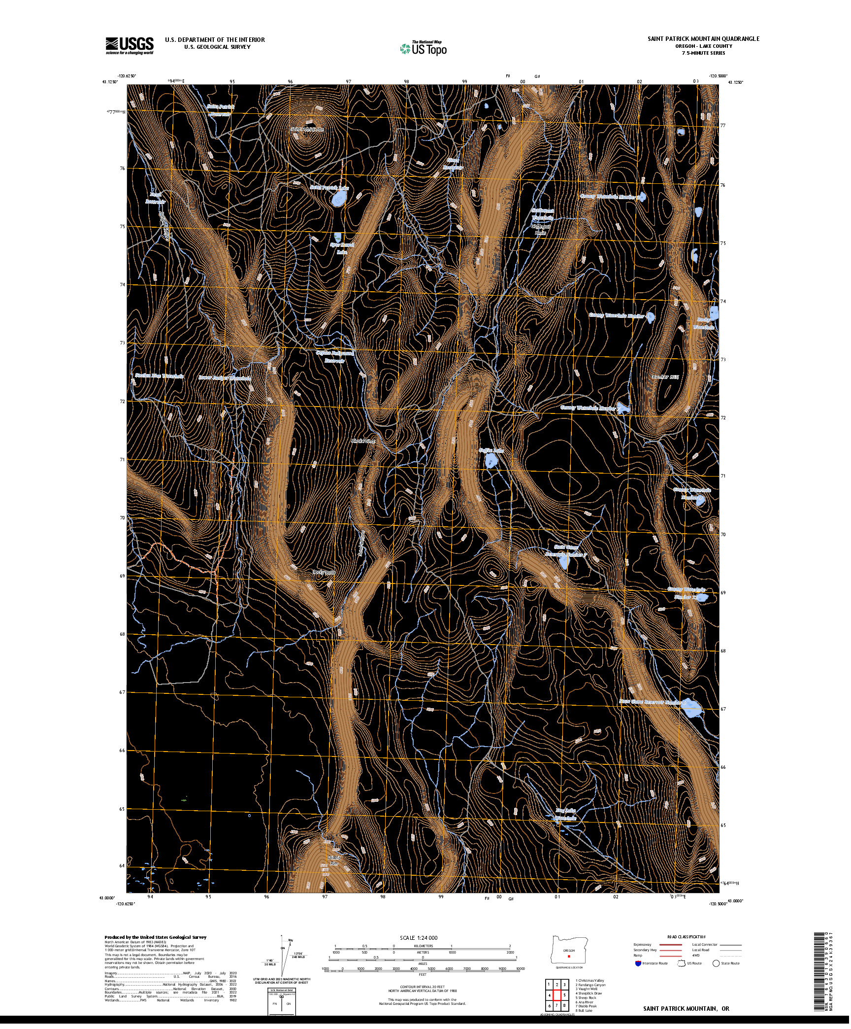 US TOPO 7.5-MINUTE MAP FOR SAINT PATRICK MOUNTAIN, OR