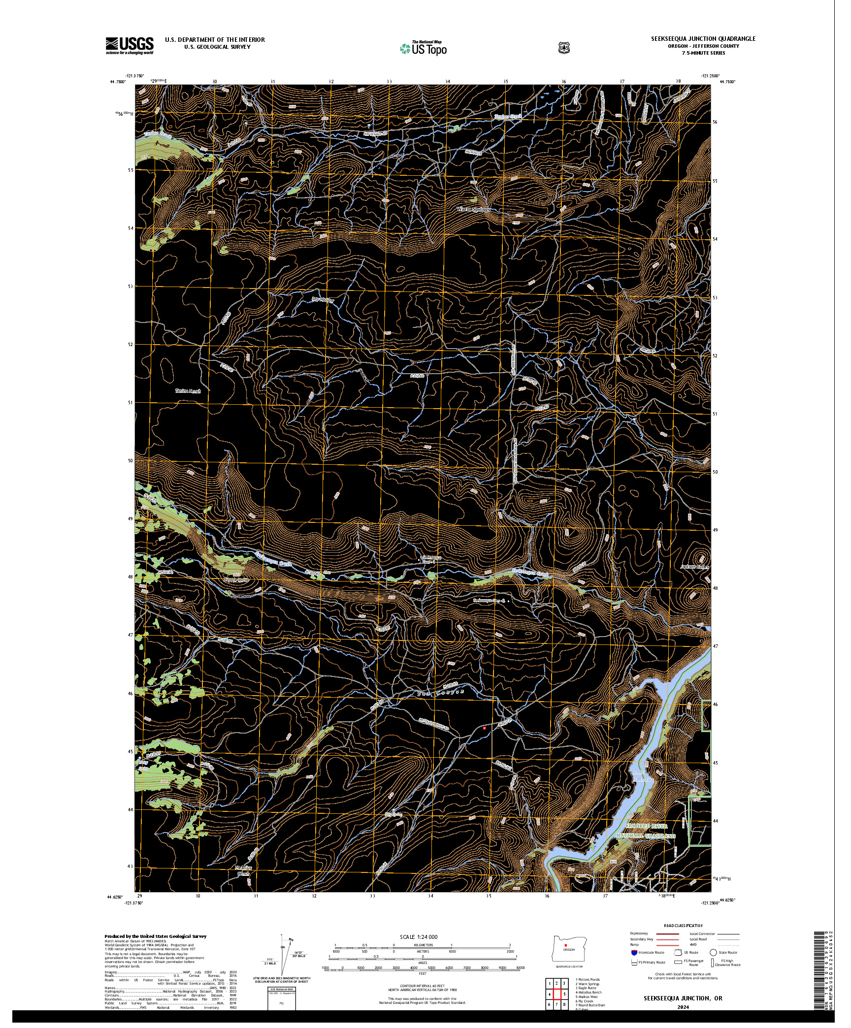 US TOPO 7.5-MINUTE MAP FOR SEEKSEEQUA JUNCTION, OR