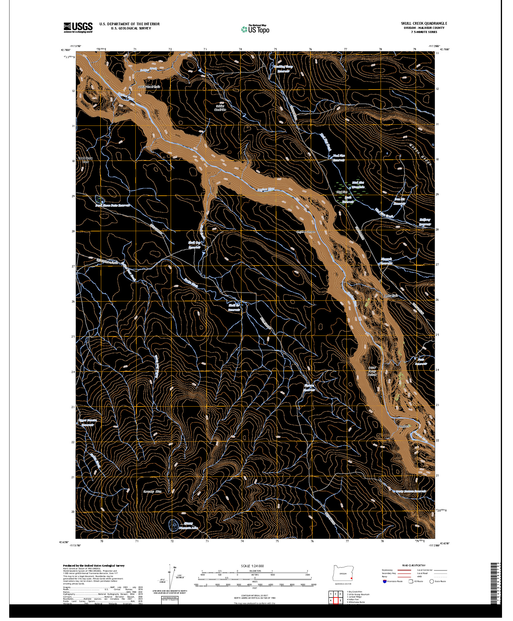 US TOPO 7.5-MINUTE MAP FOR SKULL CREEK, OR