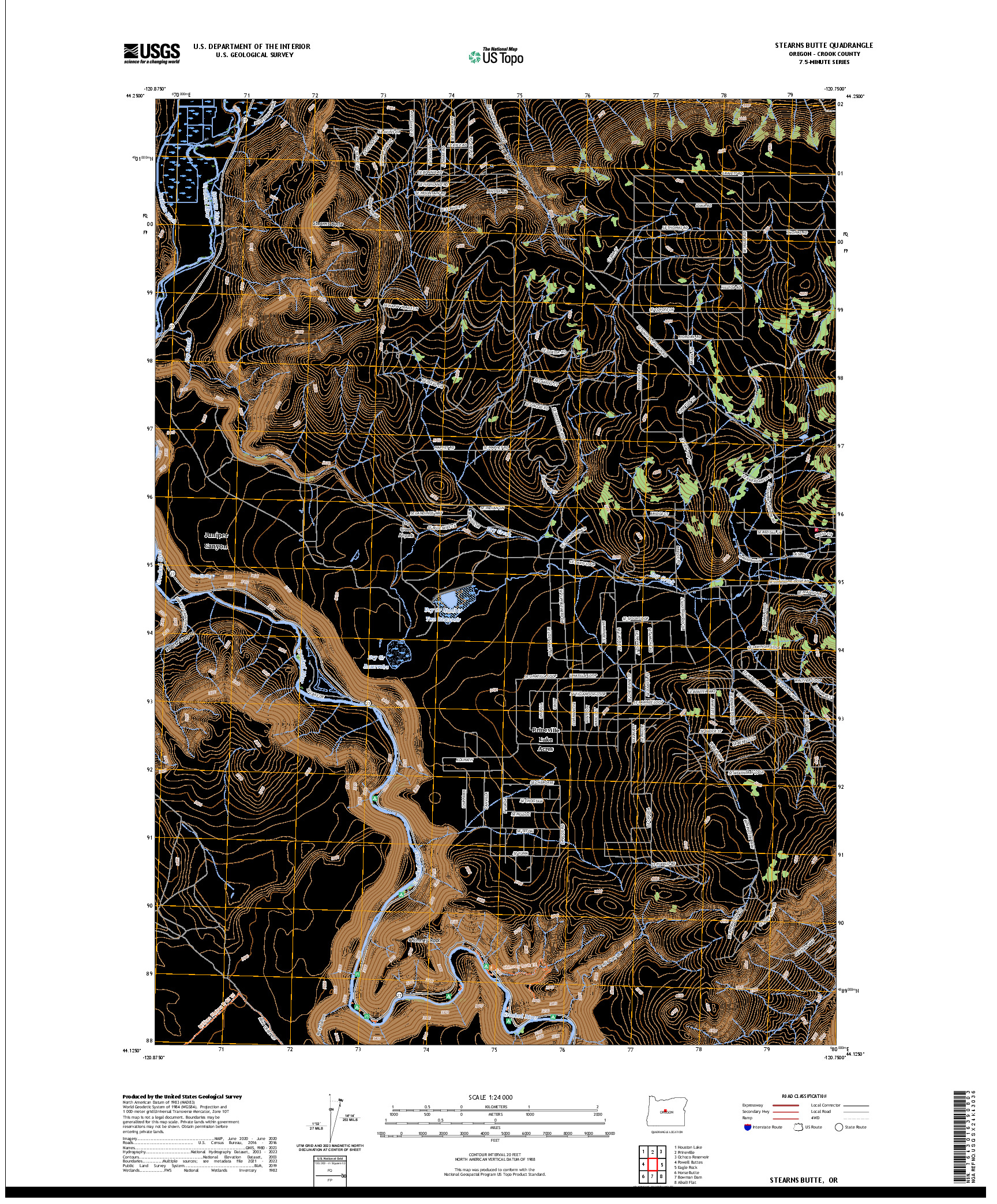 US TOPO 7.5-MINUTE MAP FOR STEARNS BUTTE, OR