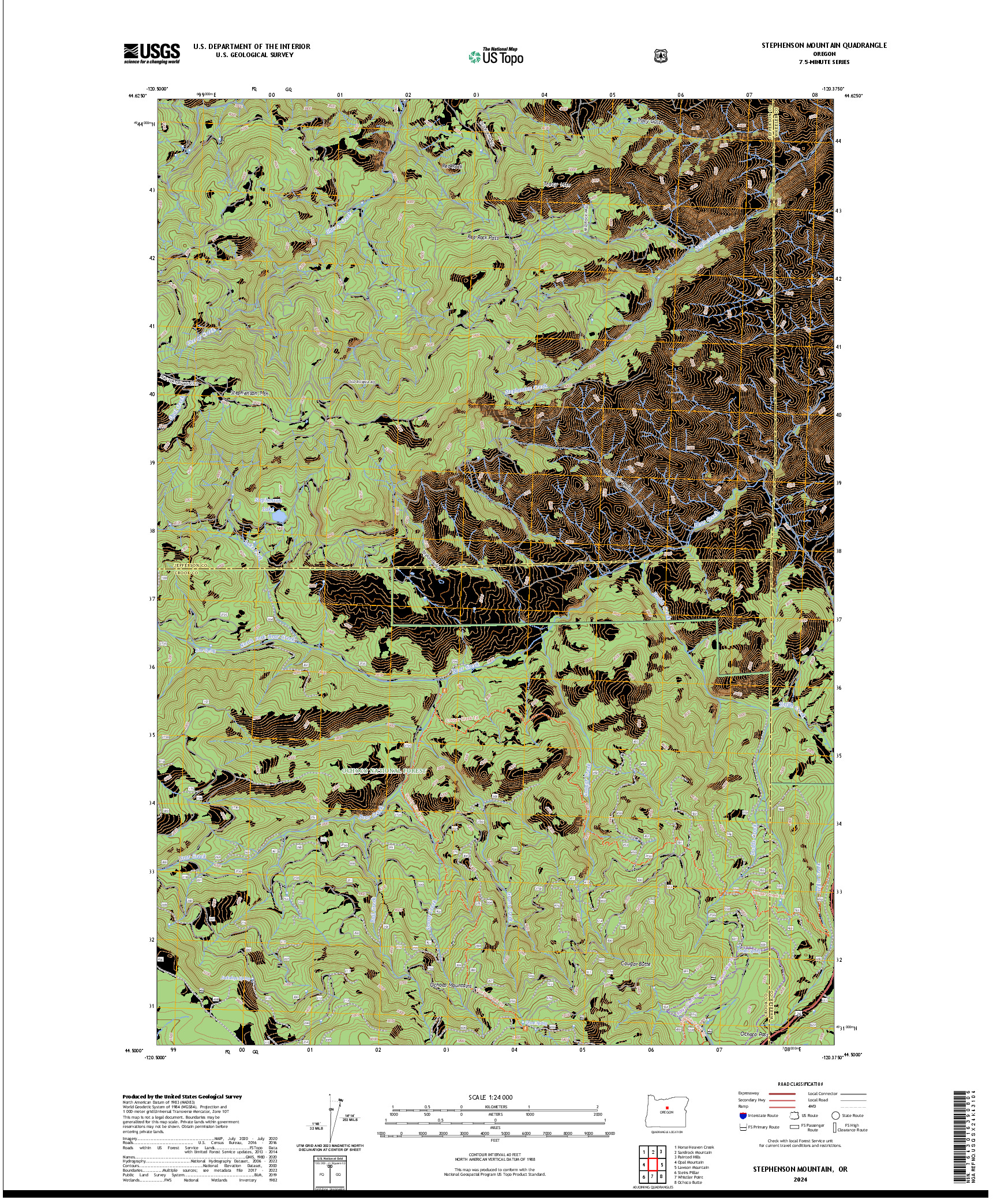 US TOPO 7.5-MINUTE MAP FOR STEPHENSON MOUNTAIN, OR
