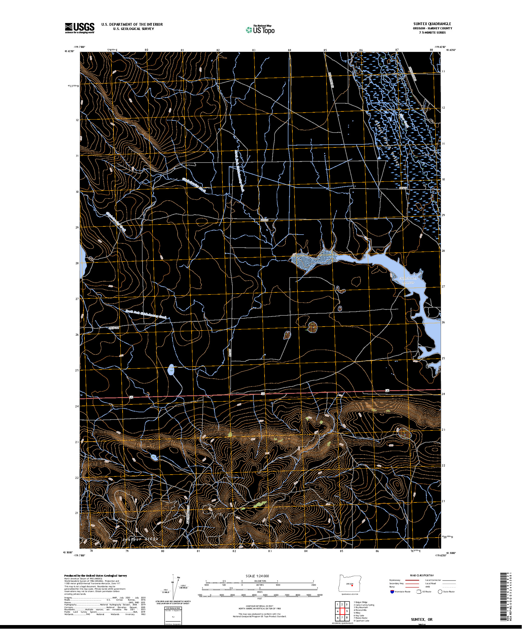 US TOPO 7.5-MINUTE MAP FOR SUNTEX, OR