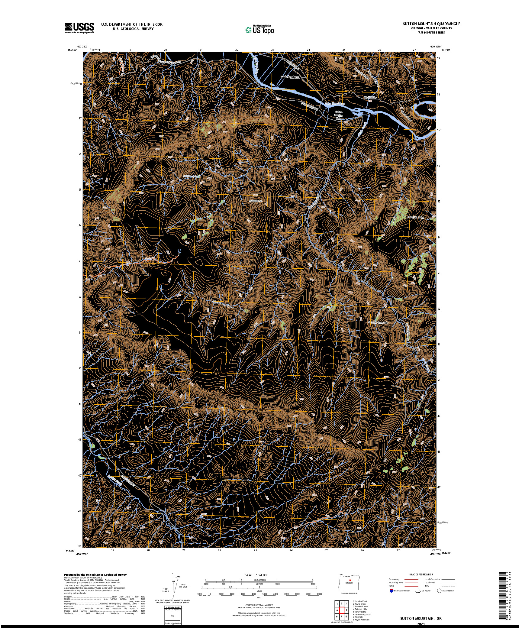 US TOPO 7.5-MINUTE MAP FOR SUTTON MOUNTAIN, OR