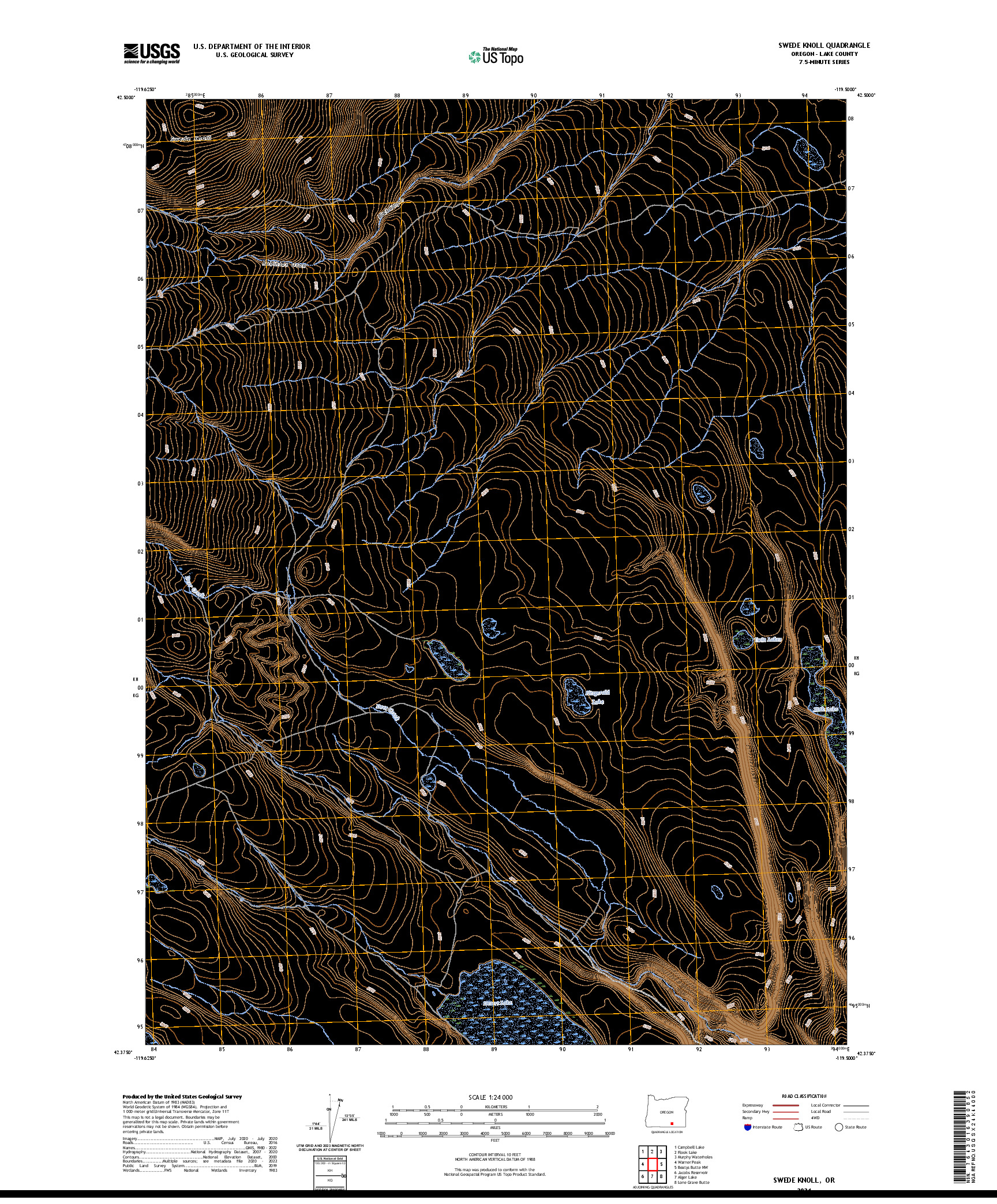 US TOPO 7.5-MINUTE MAP FOR SWEDE KNOLL, OR