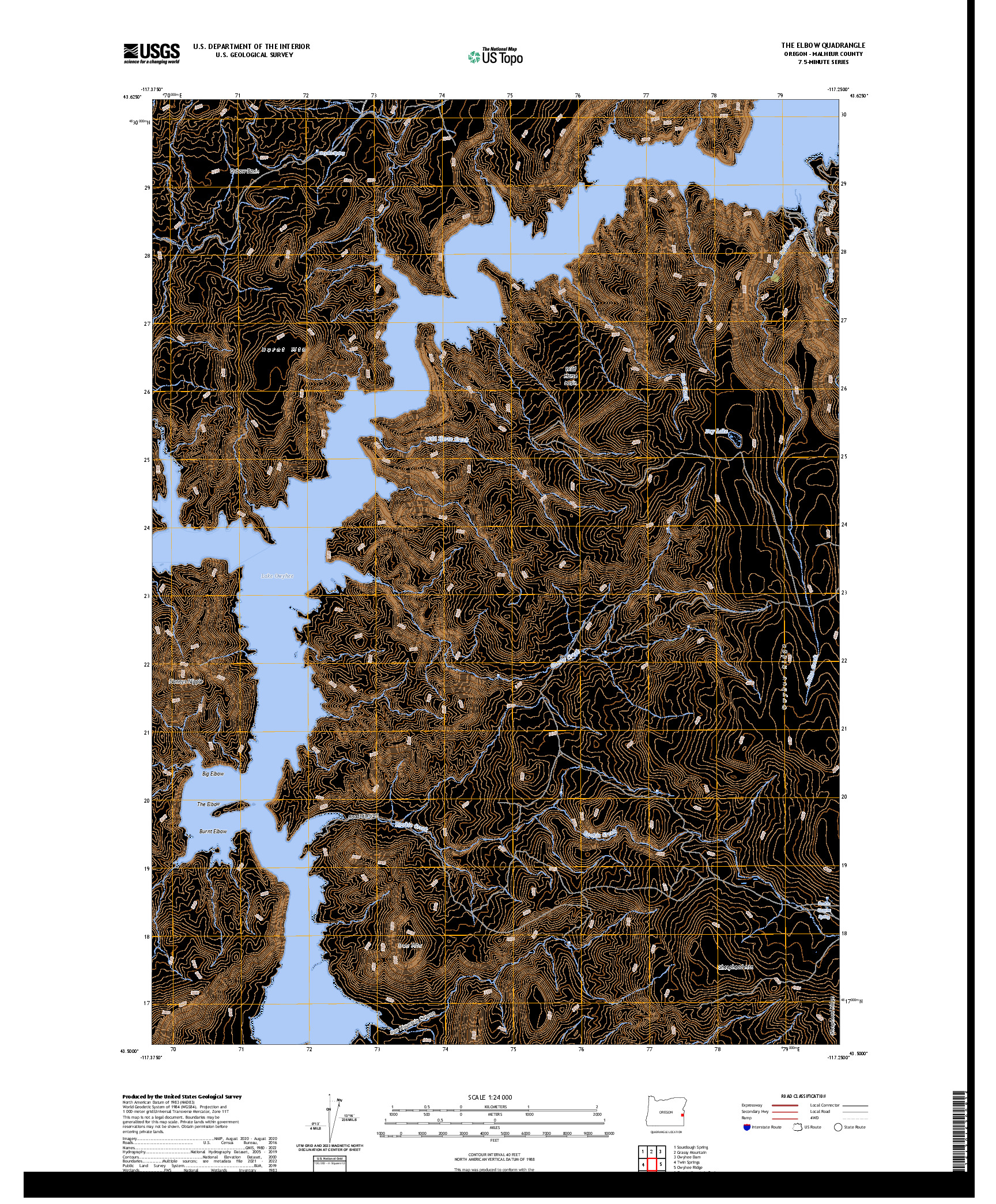 US TOPO 7.5-MINUTE MAP FOR THE ELBOW, OR