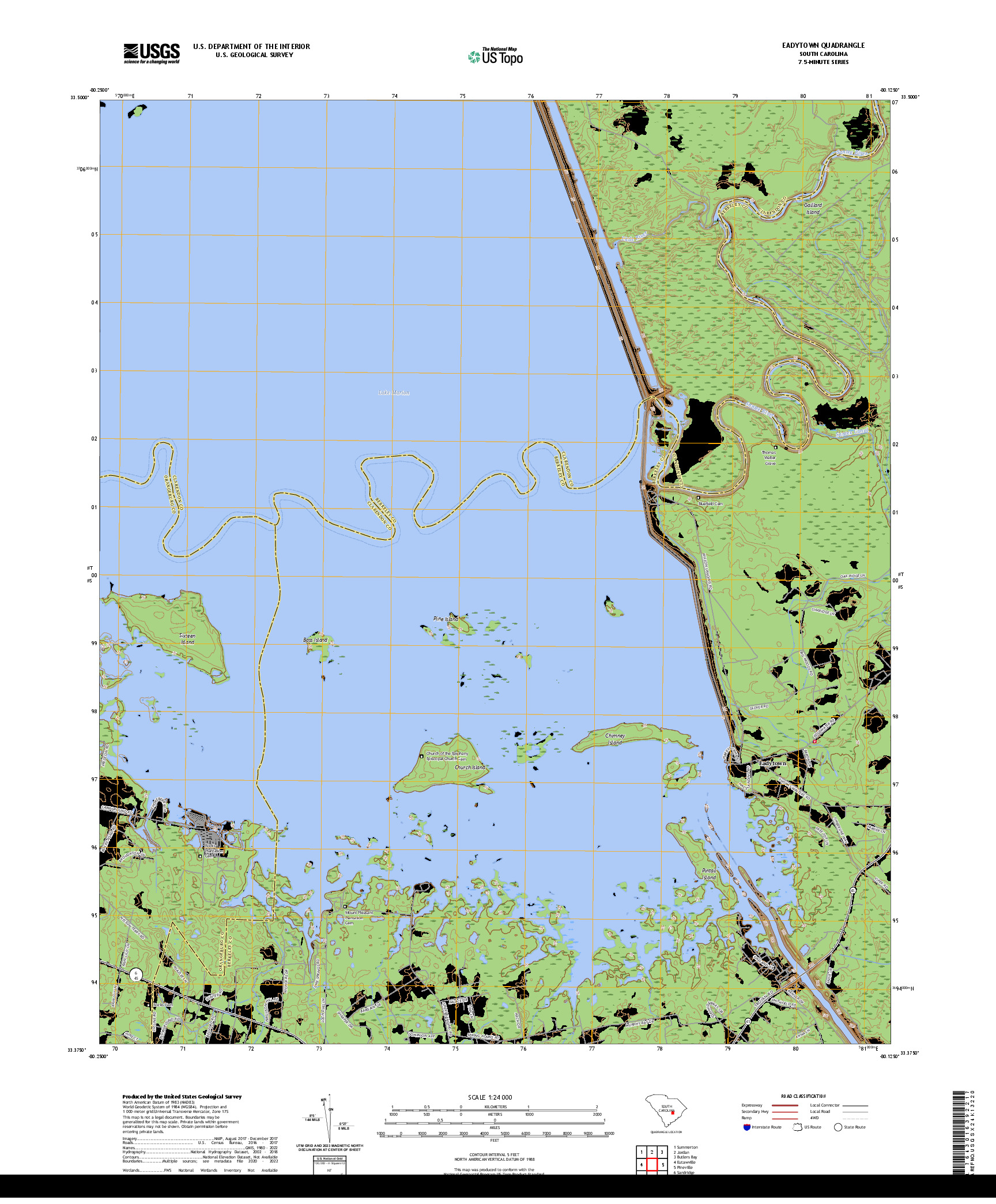 US TOPO 7.5-MINUTE MAP FOR EADYTOWN, SC