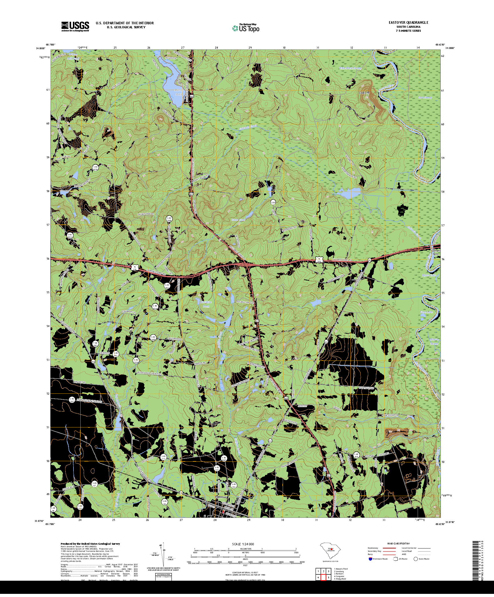 US TOPO 7.5-MINUTE MAP FOR EASTOVER, SC