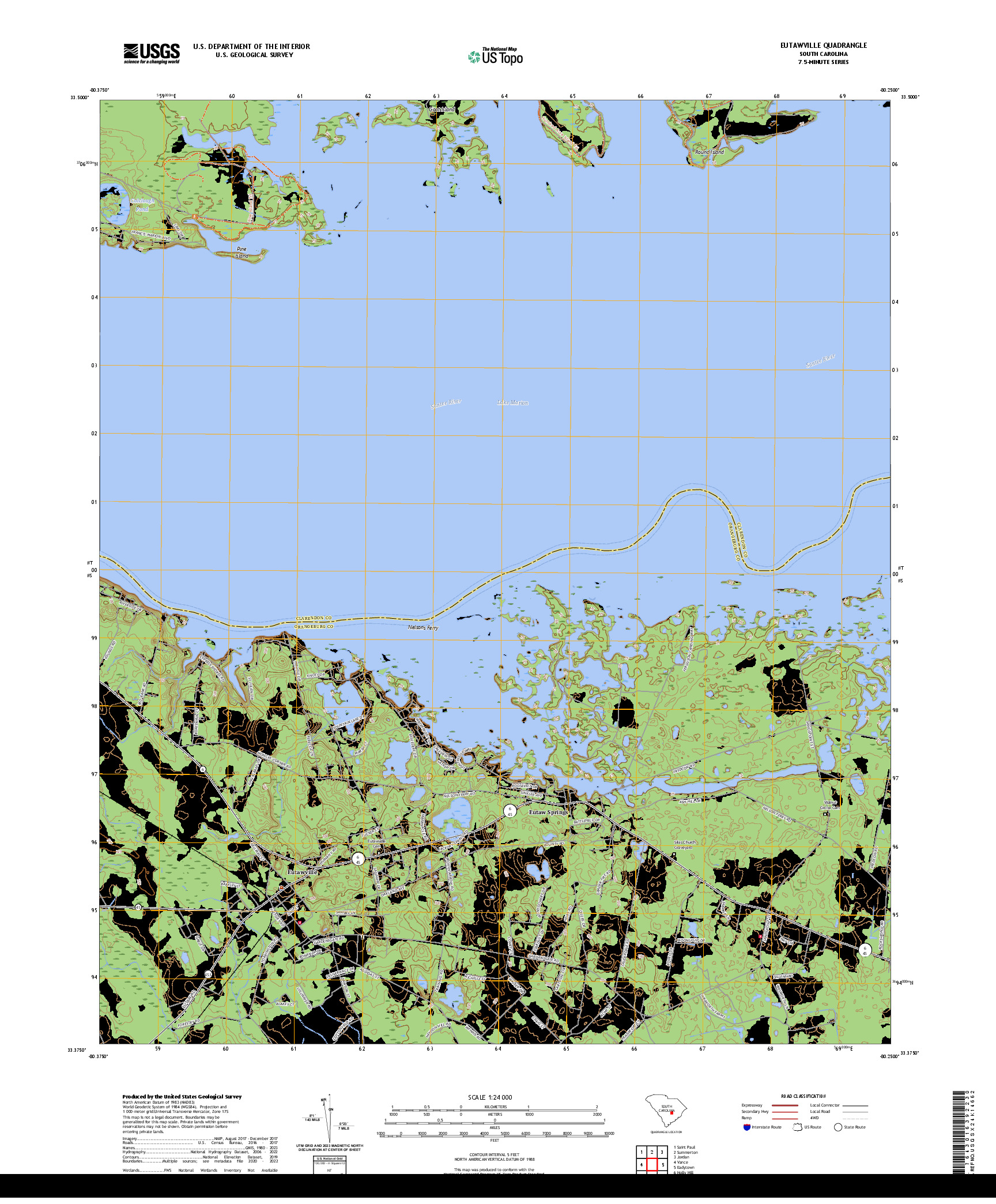 US TOPO 7.5-MINUTE MAP FOR EUTAWVILLE, SC