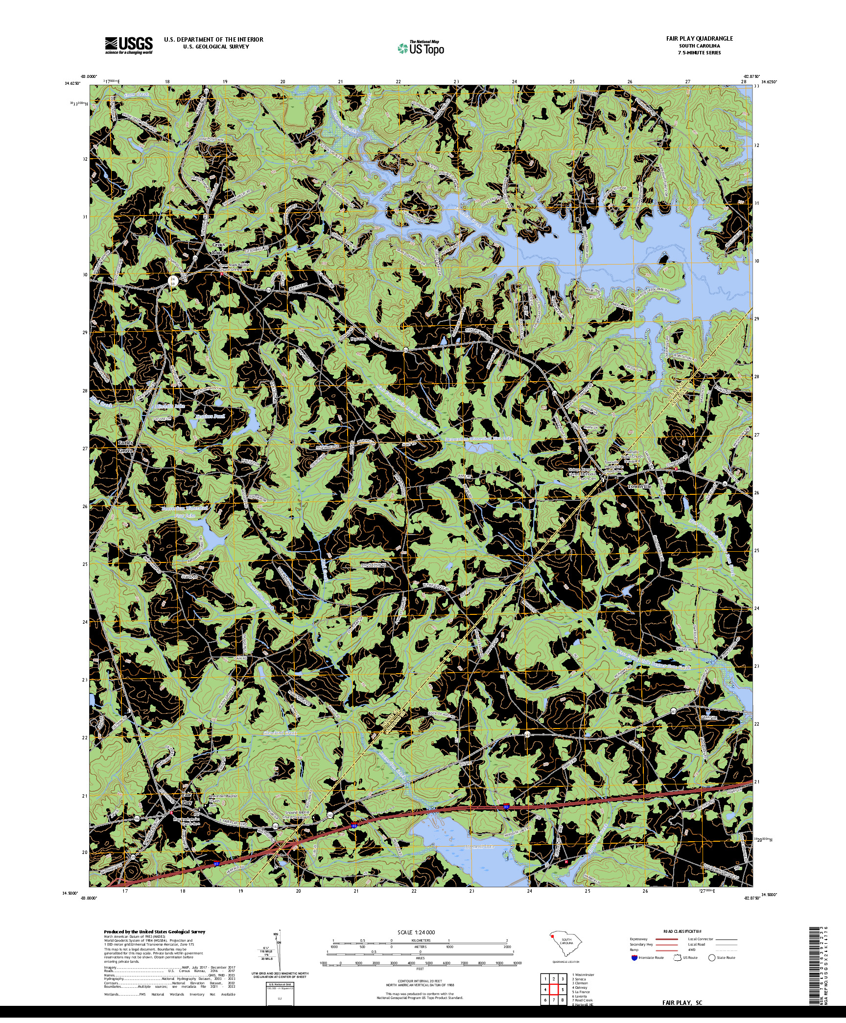 US TOPO 7.5-MINUTE MAP FOR FAIR PLAY, SC