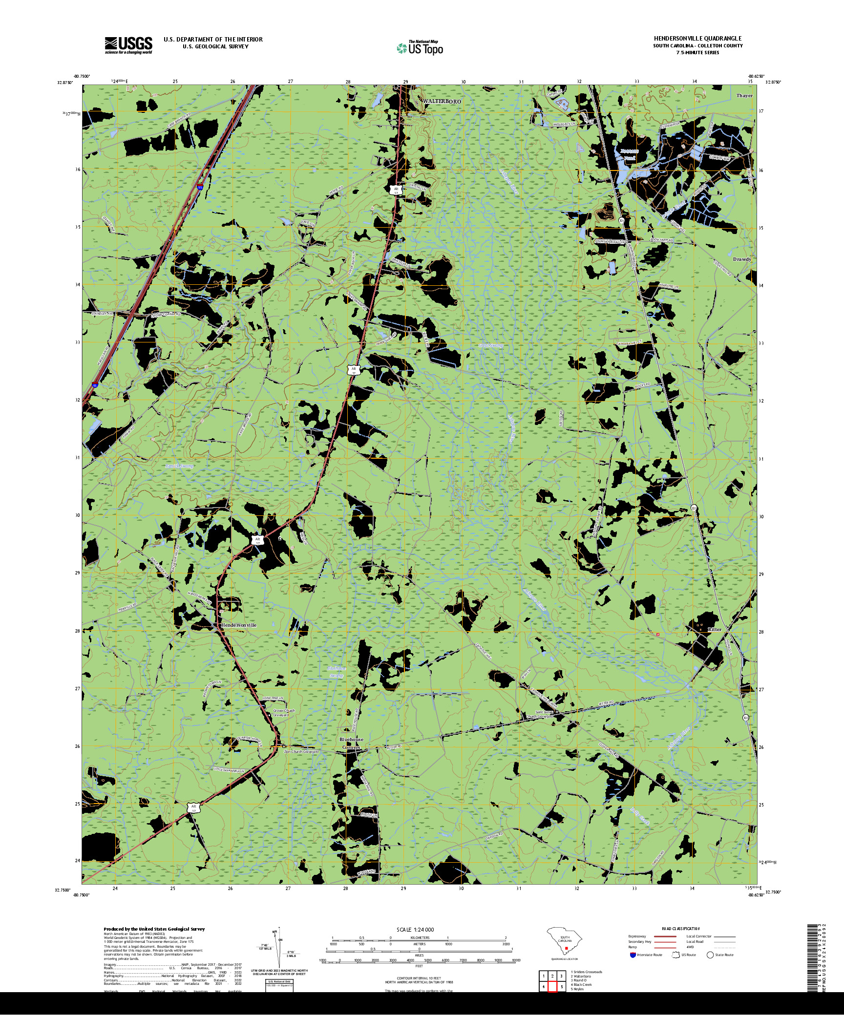 US TOPO 7.5-MINUTE MAP FOR HENDERSONVILLE, SC