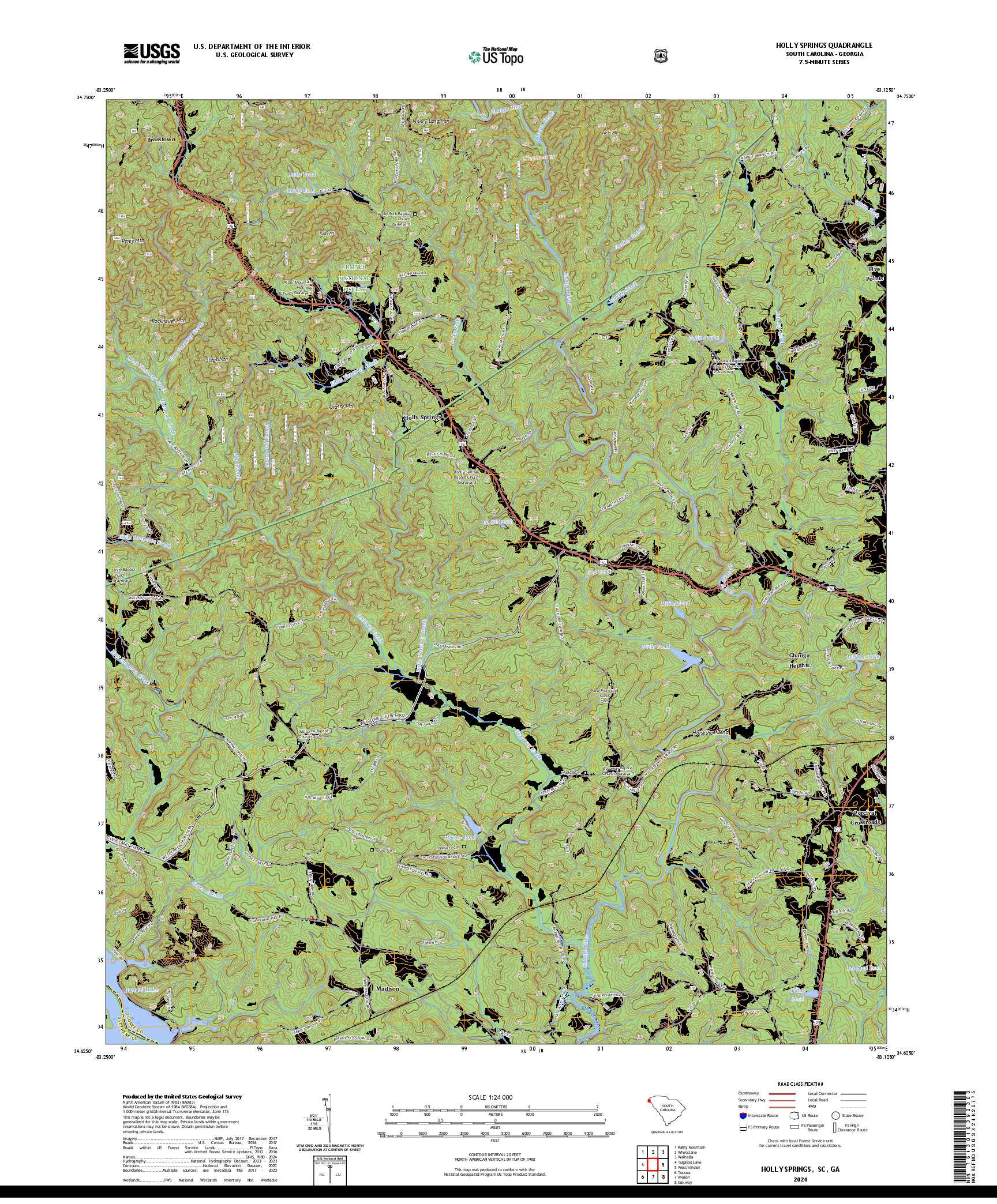US TOPO 7.5-MINUTE MAP FOR HOLLY SPRINGS, SC,GA