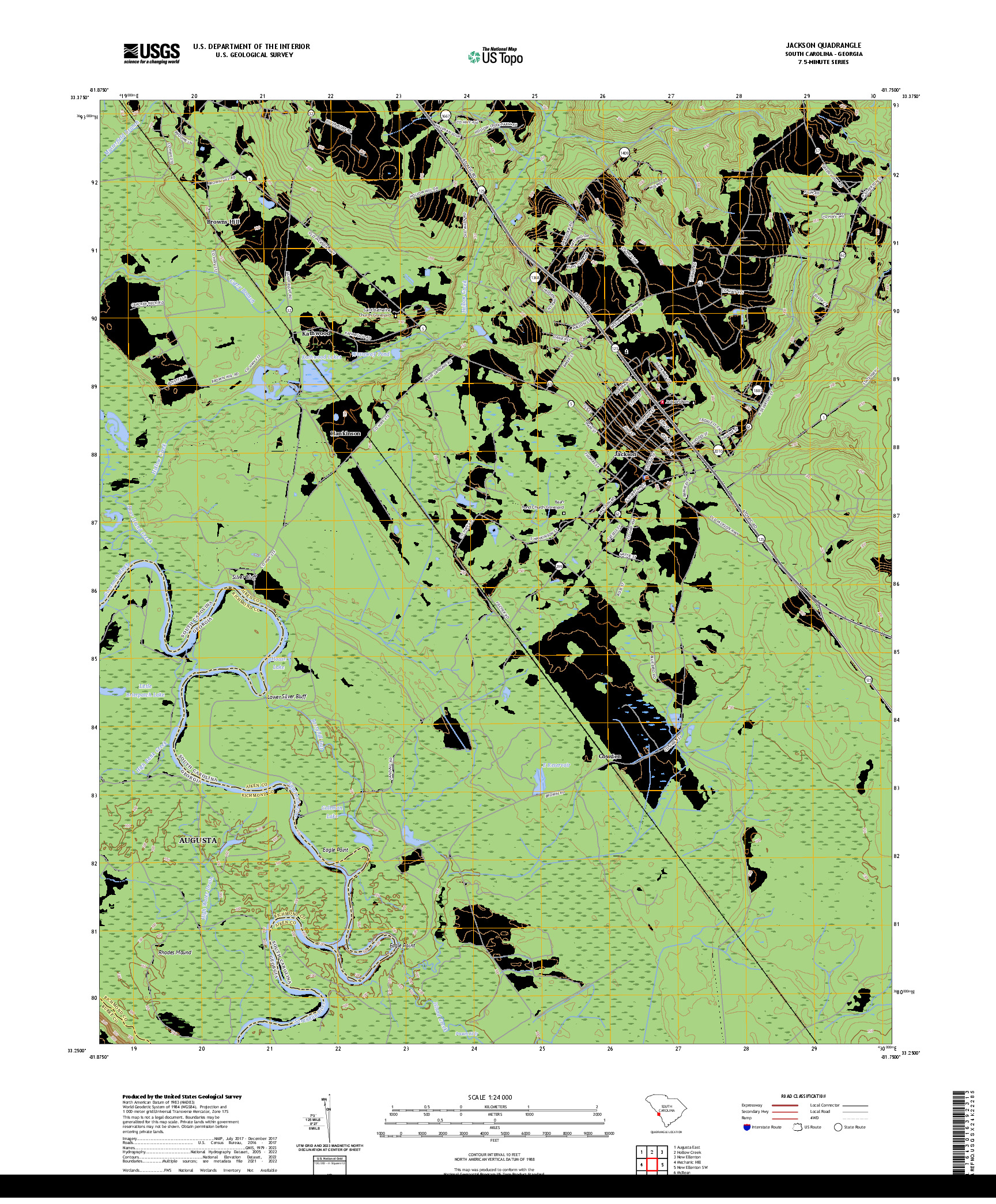 US TOPO 7.5-MINUTE MAP FOR JACKSON, SC,GA