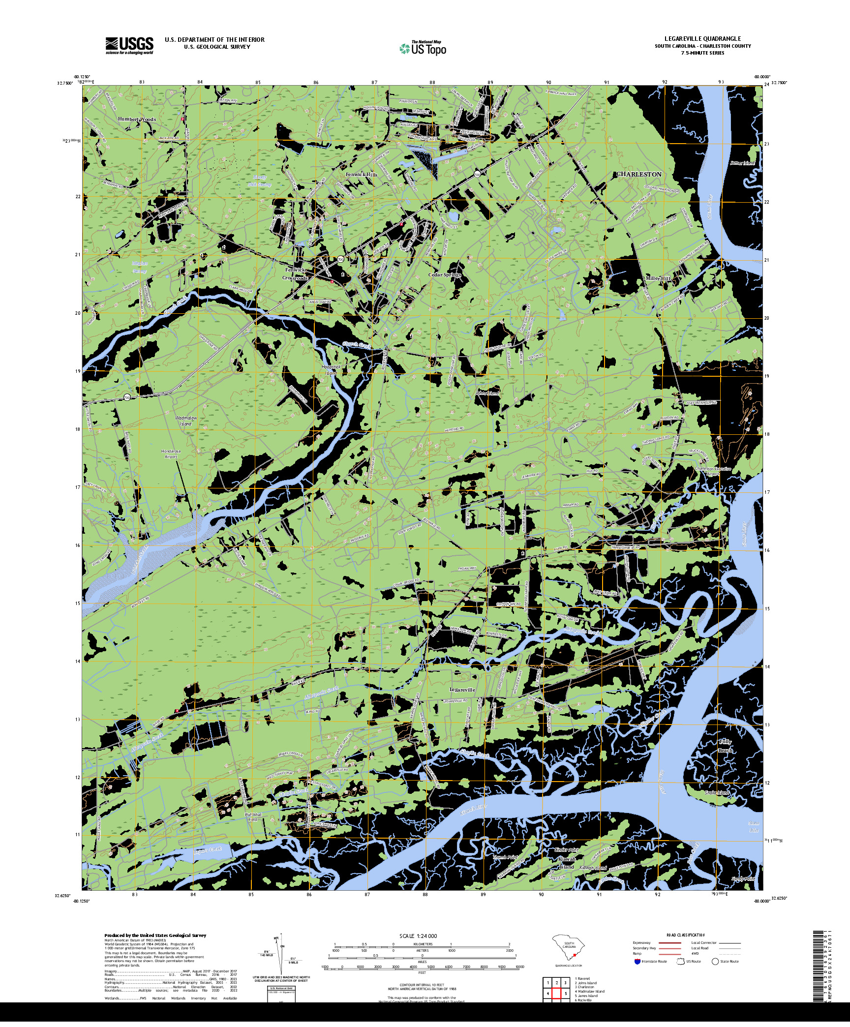 US TOPO 7.5-MINUTE MAP FOR LEGAREVILLE, SC