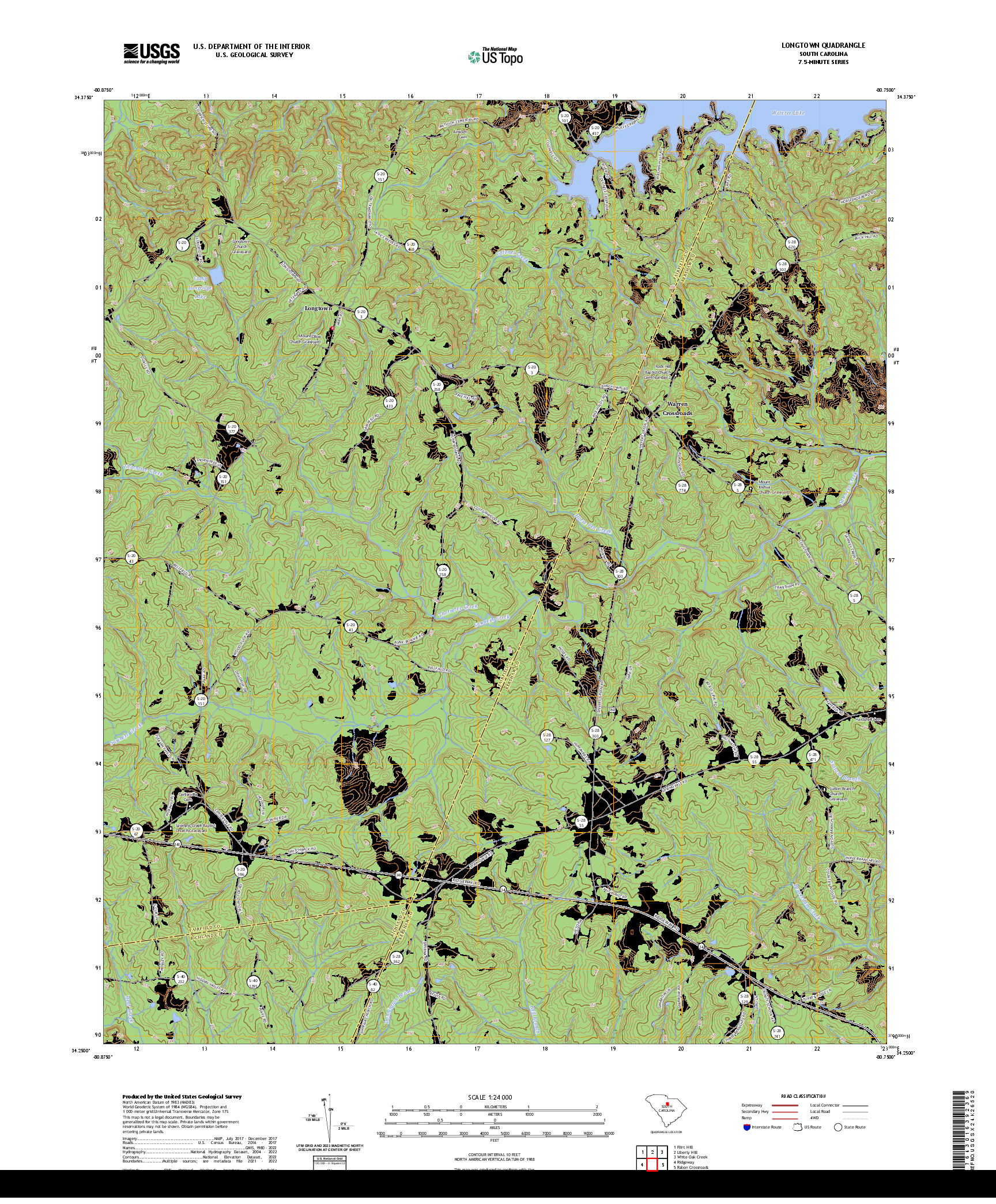 US TOPO 7.5-MINUTE MAP FOR LONGTOWN, SC