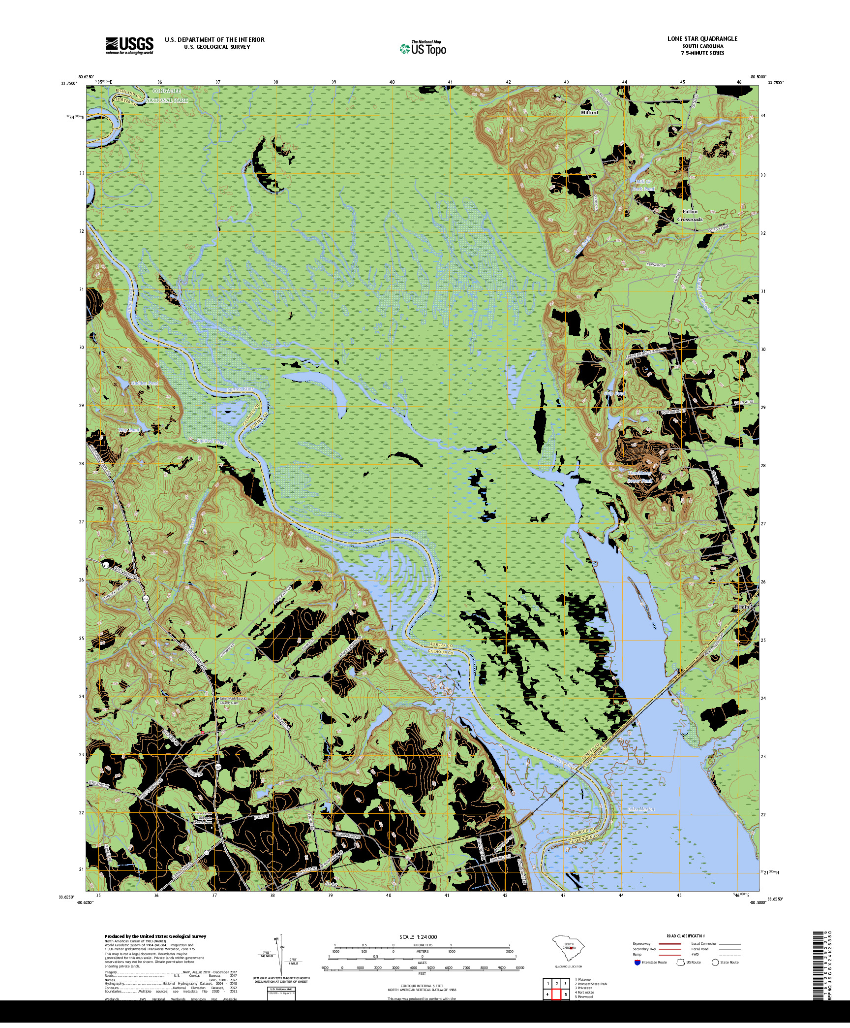 US TOPO 7.5-MINUTE MAP FOR LONE STAR, SC