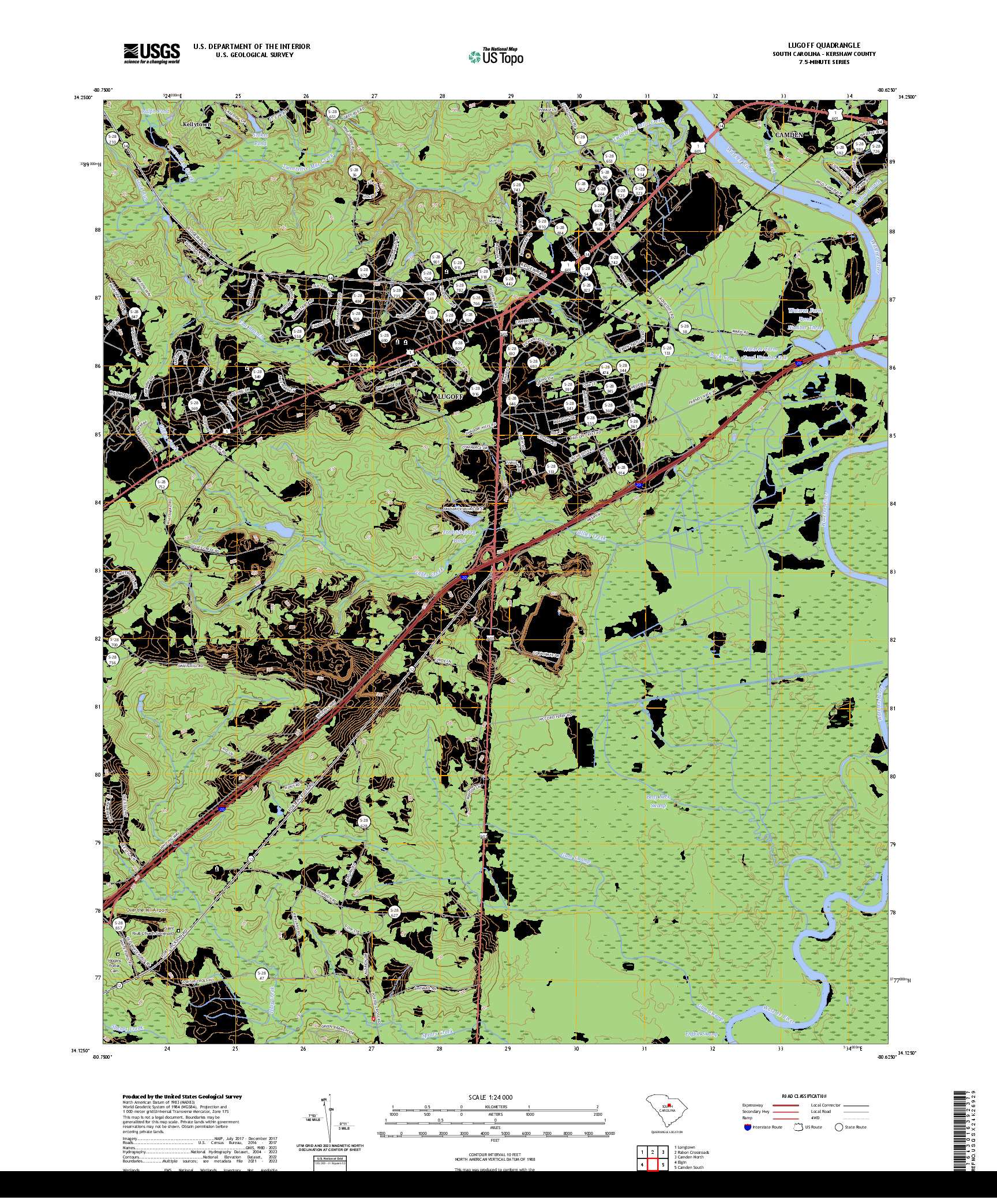 US TOPO 7.5-MINUTE MAP FOR LUGOFF, SC