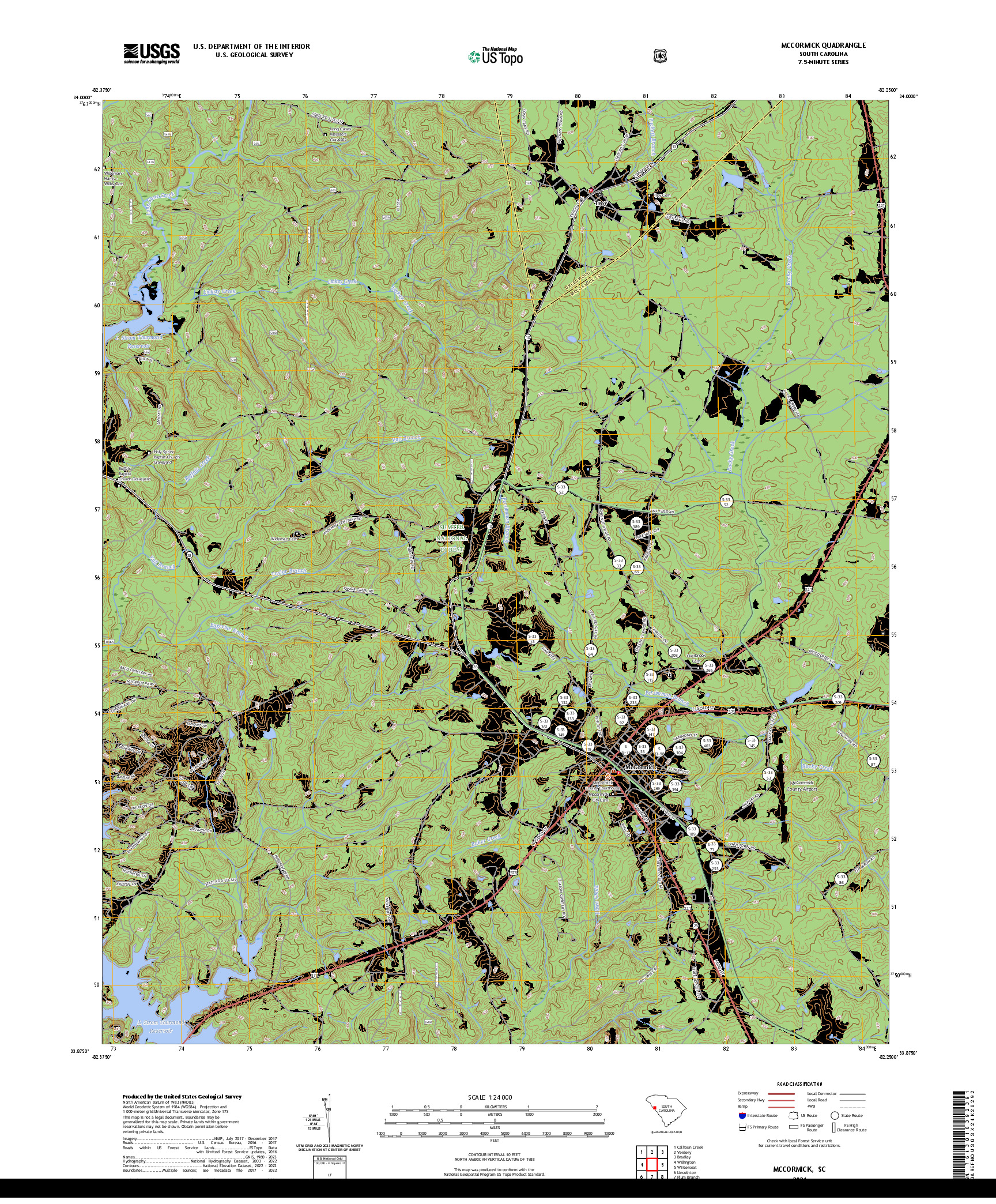 US TOPO 7.5-MINUTE MAP FOR MCCORMICK, SC